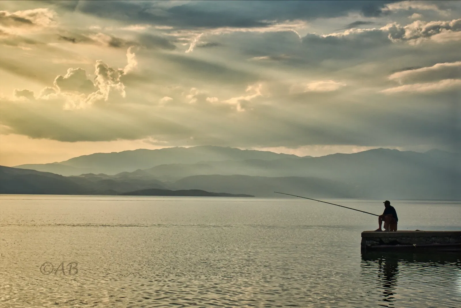Fisherman and the sunset