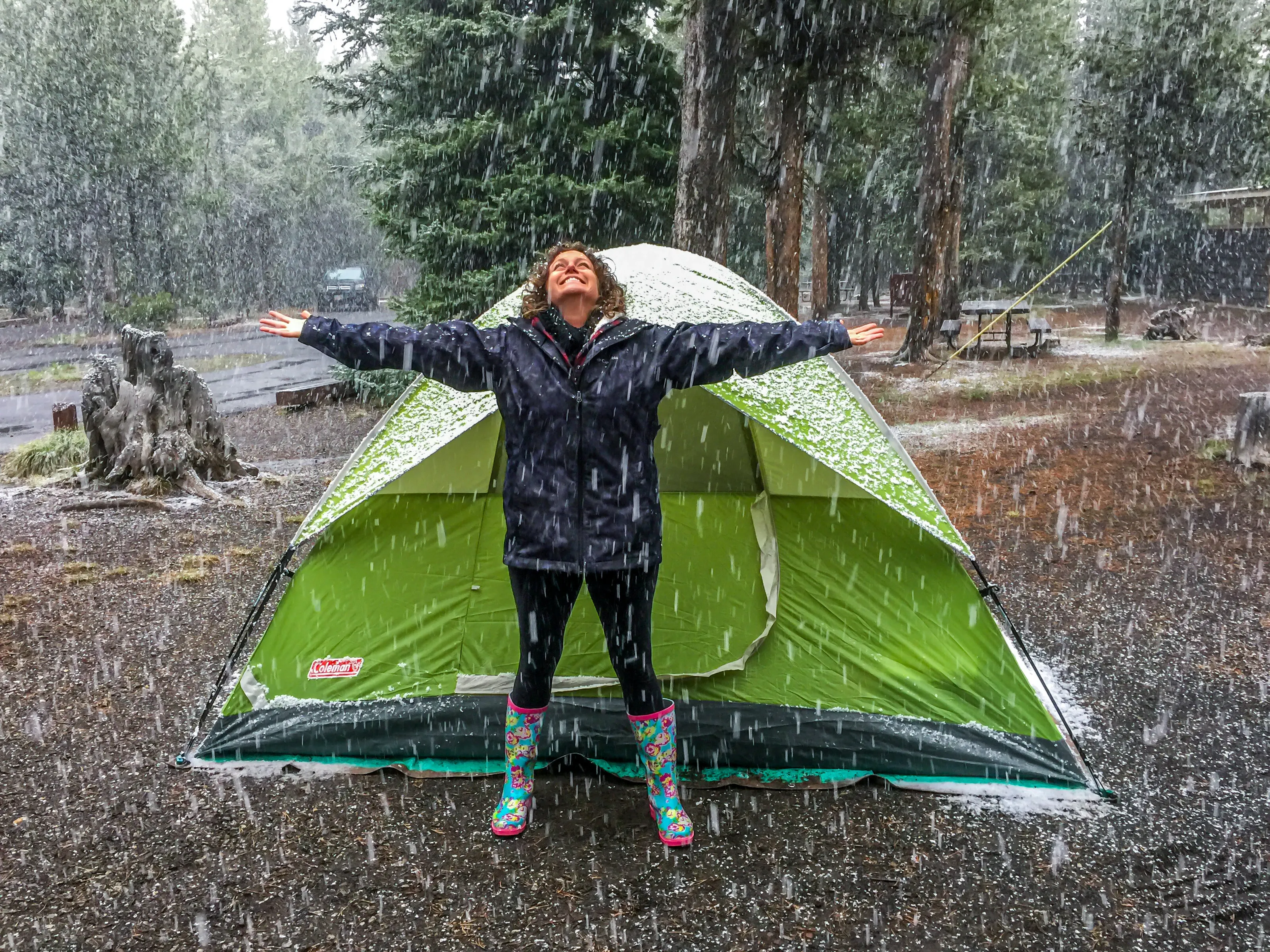 A rainy day while camping