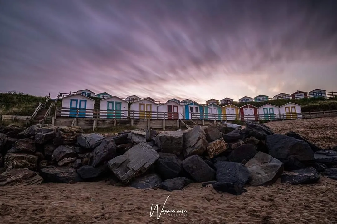 Beach hut sunrise