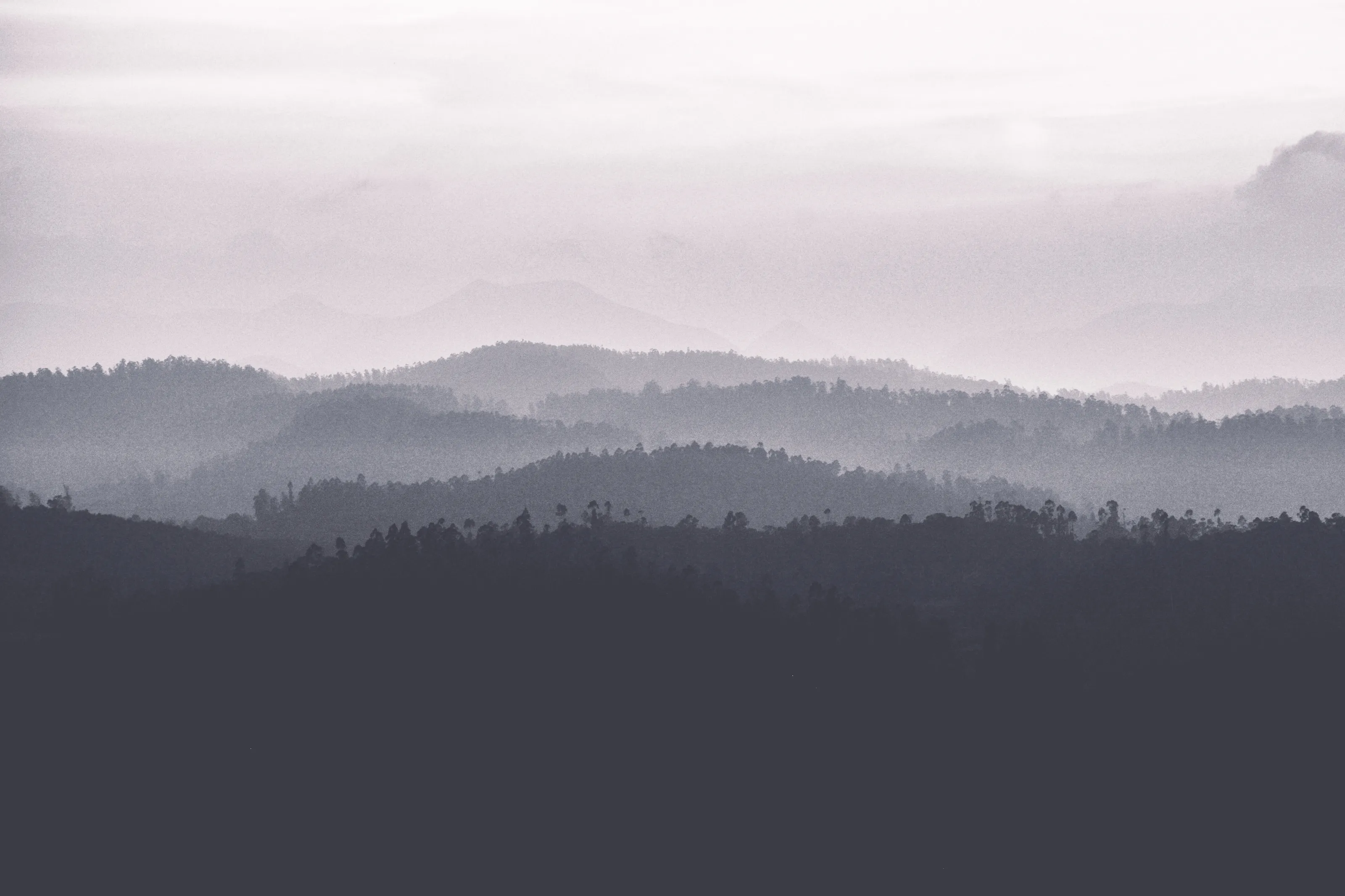monochrome landscape of mountain range