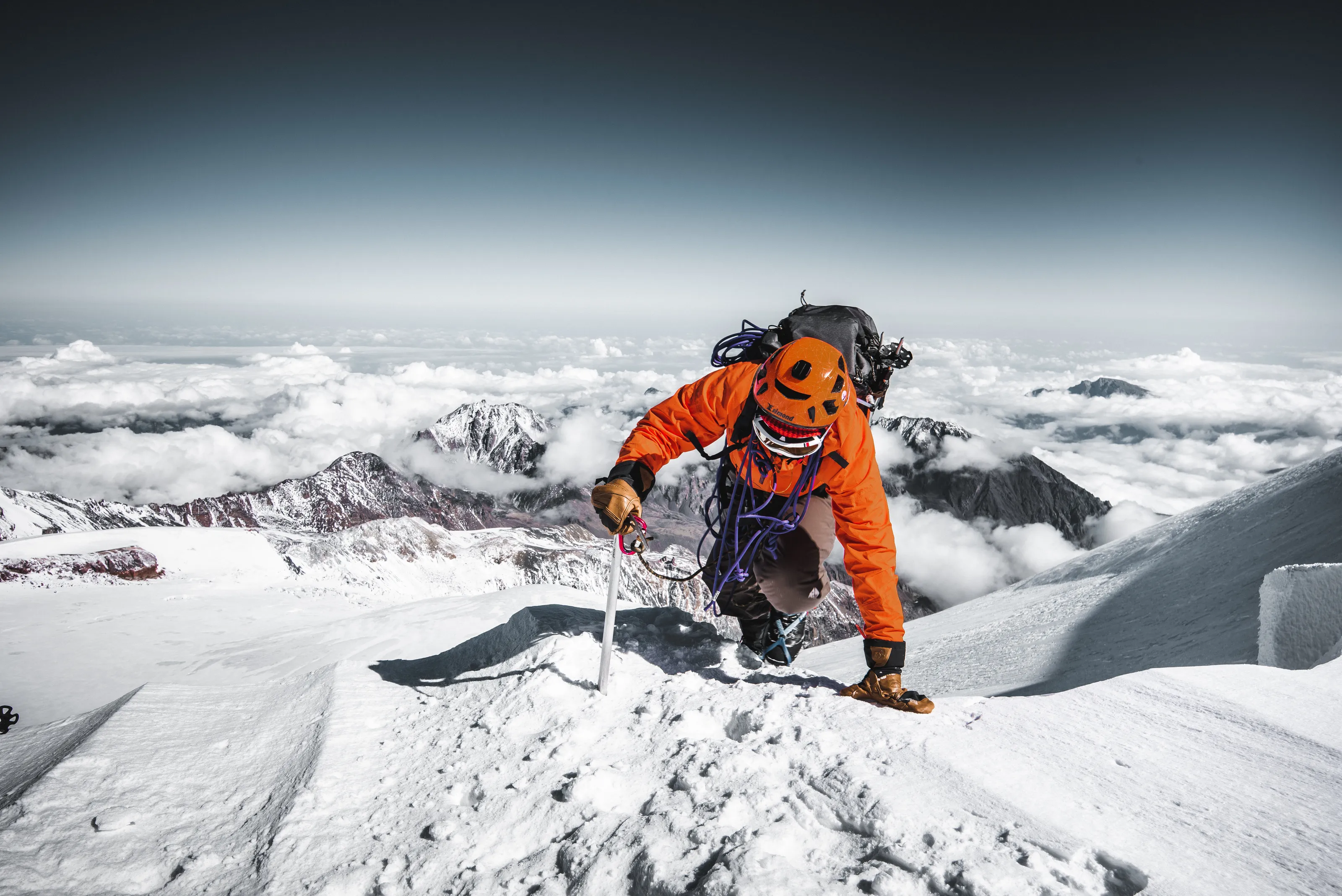 Fight for height. Kazbek mount.