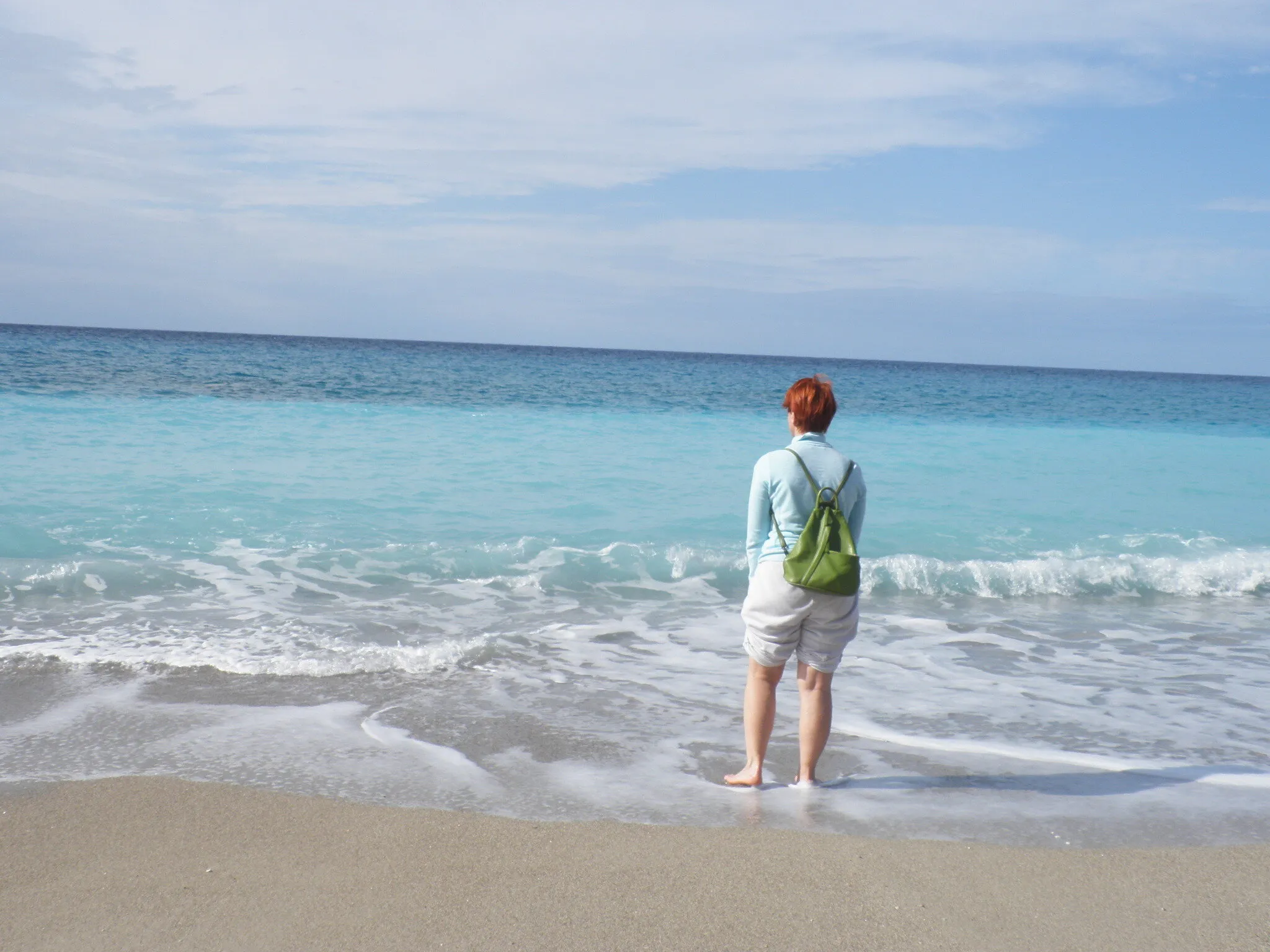 a woman at sea