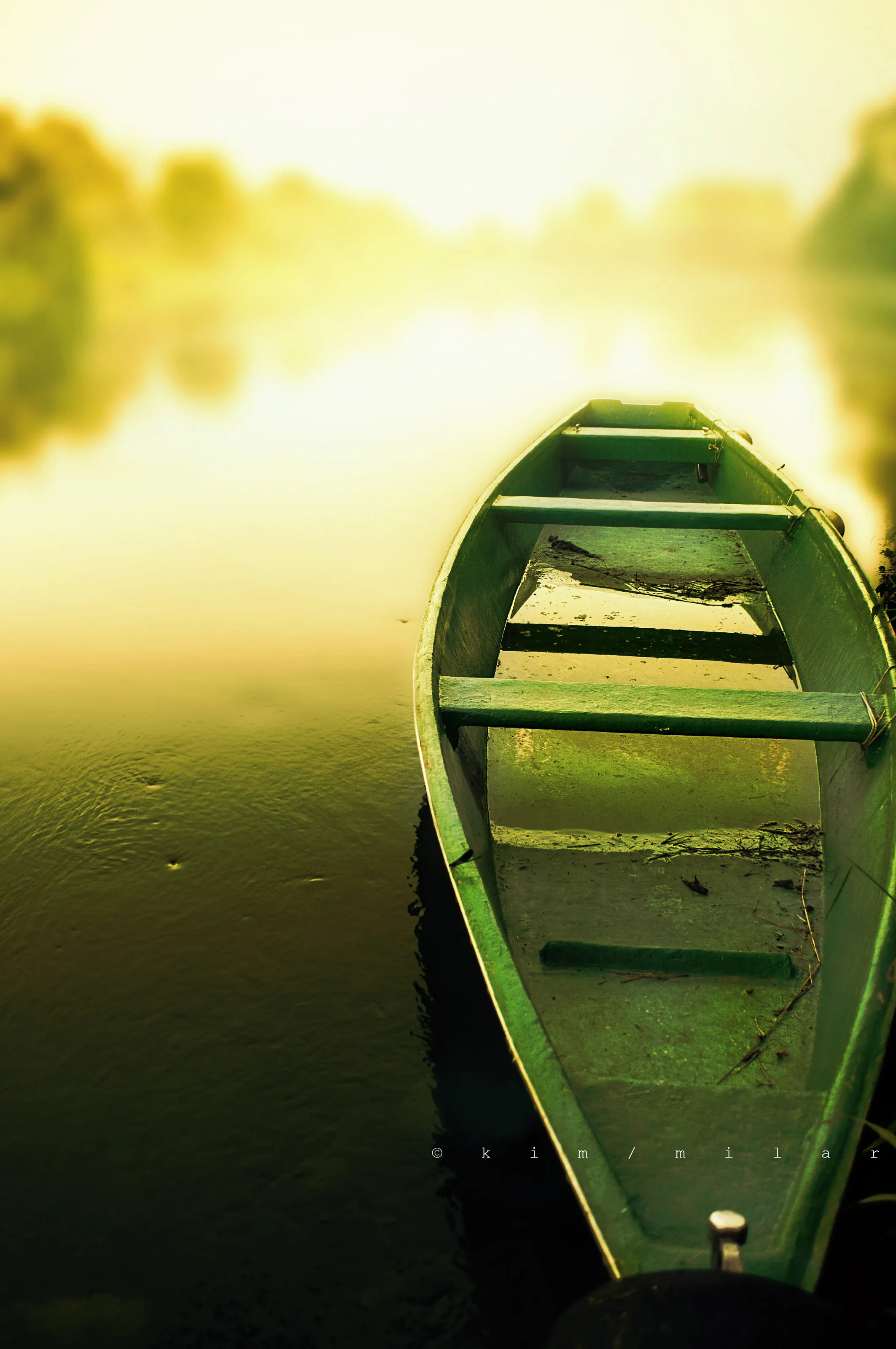 green boat