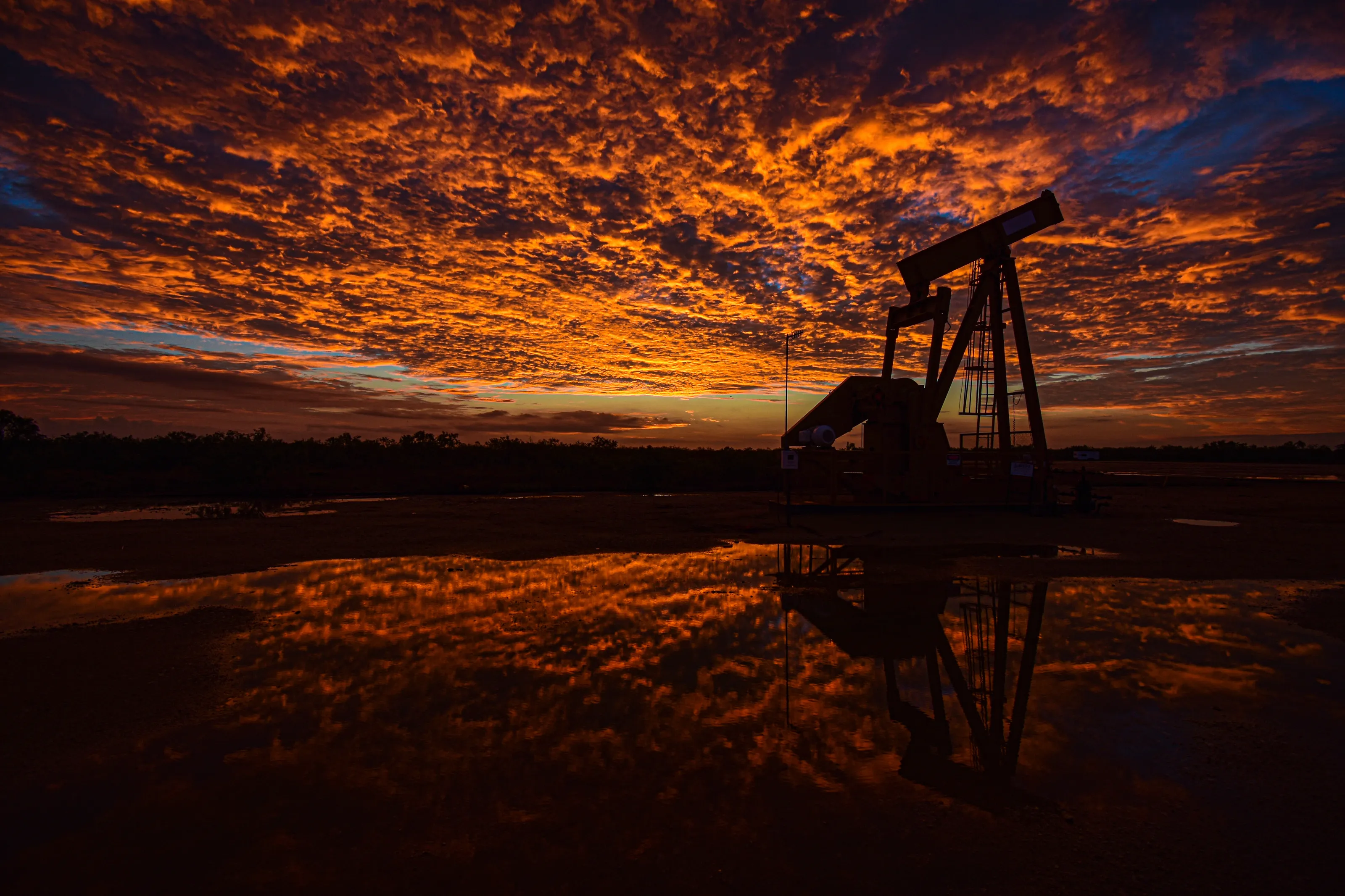 Sunrise in West Texas Oilfield