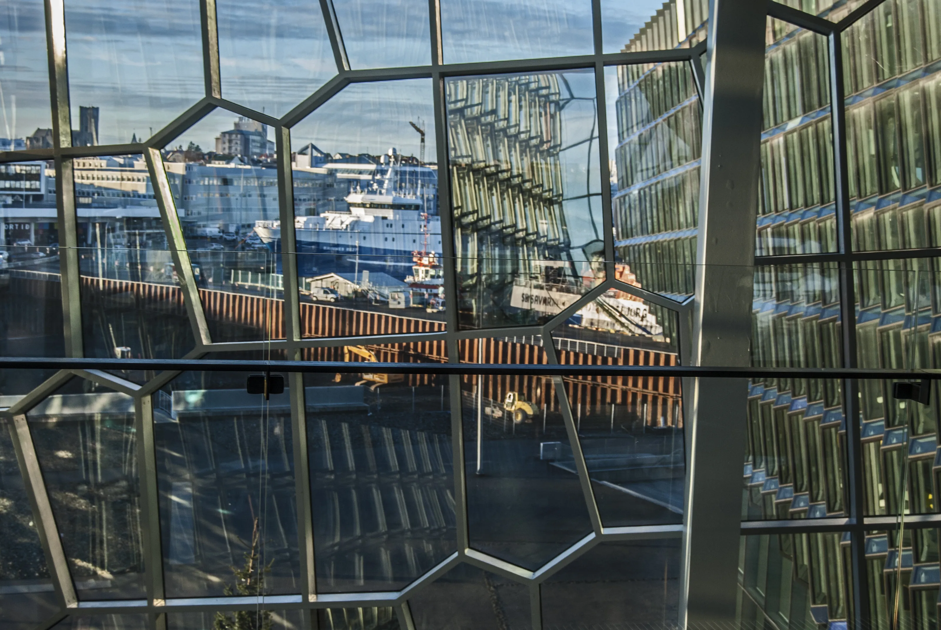 From inside the Harpa Building