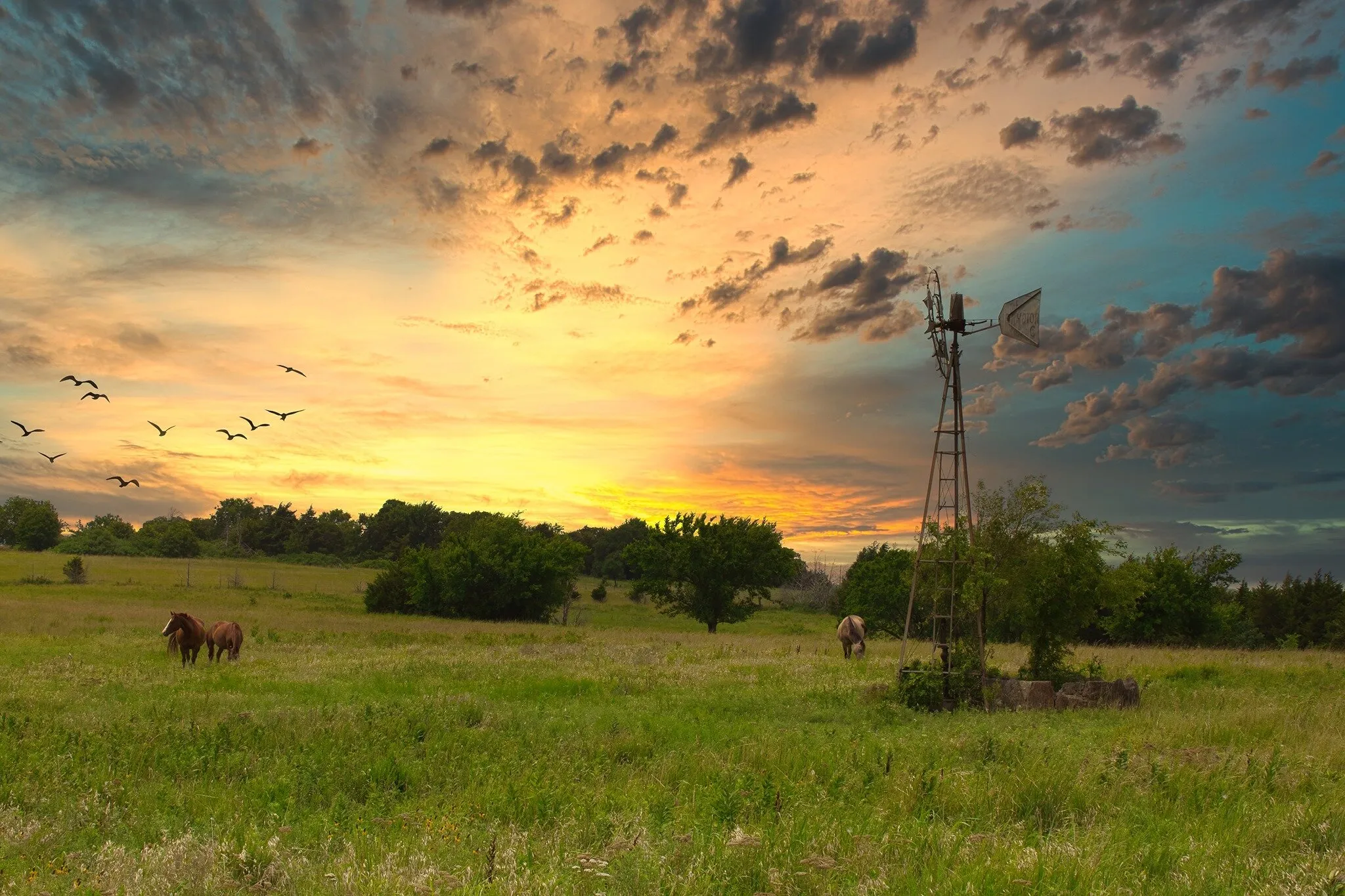 Sunset West of Stillwater, OK