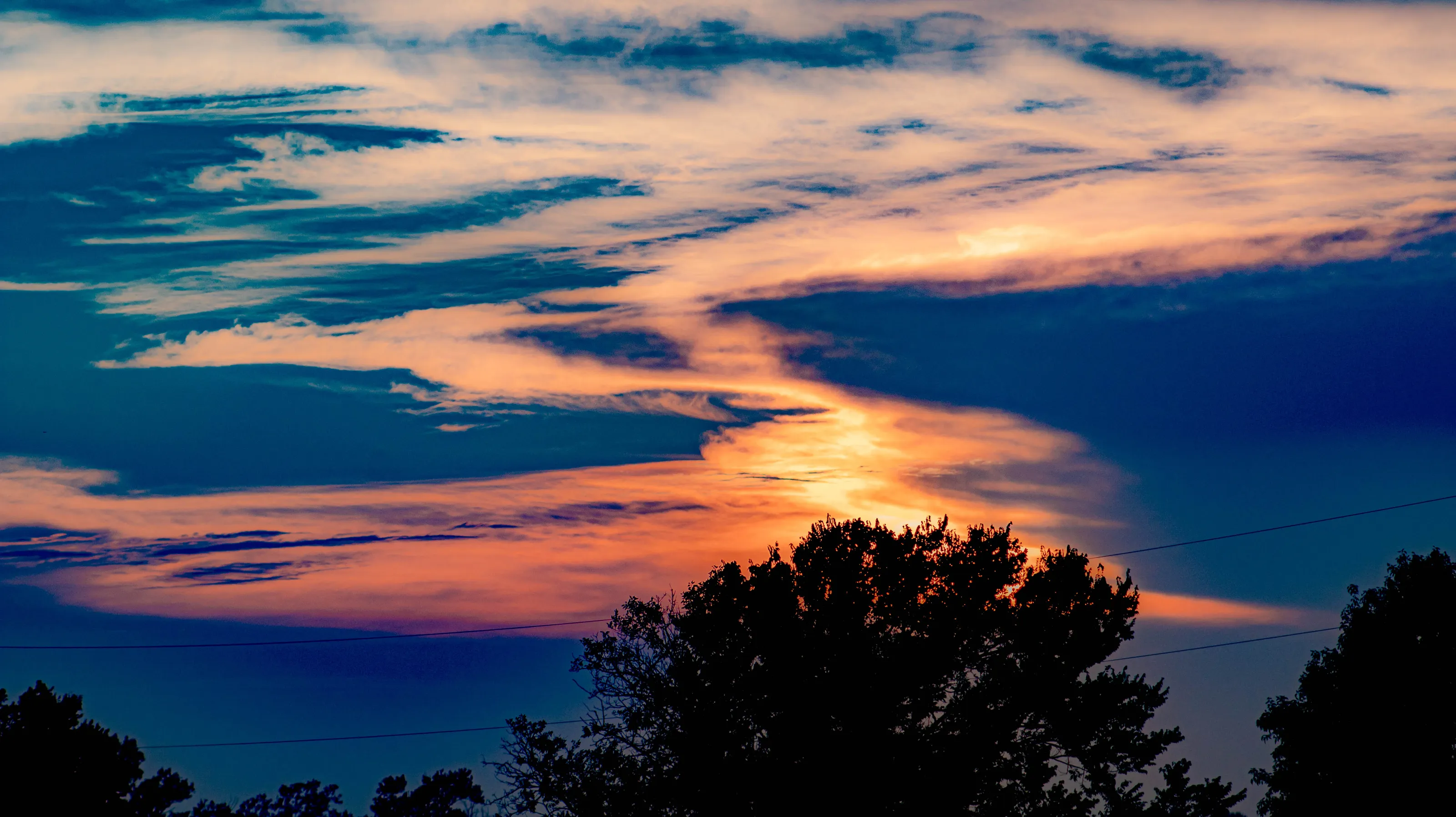 Sunset over the trees