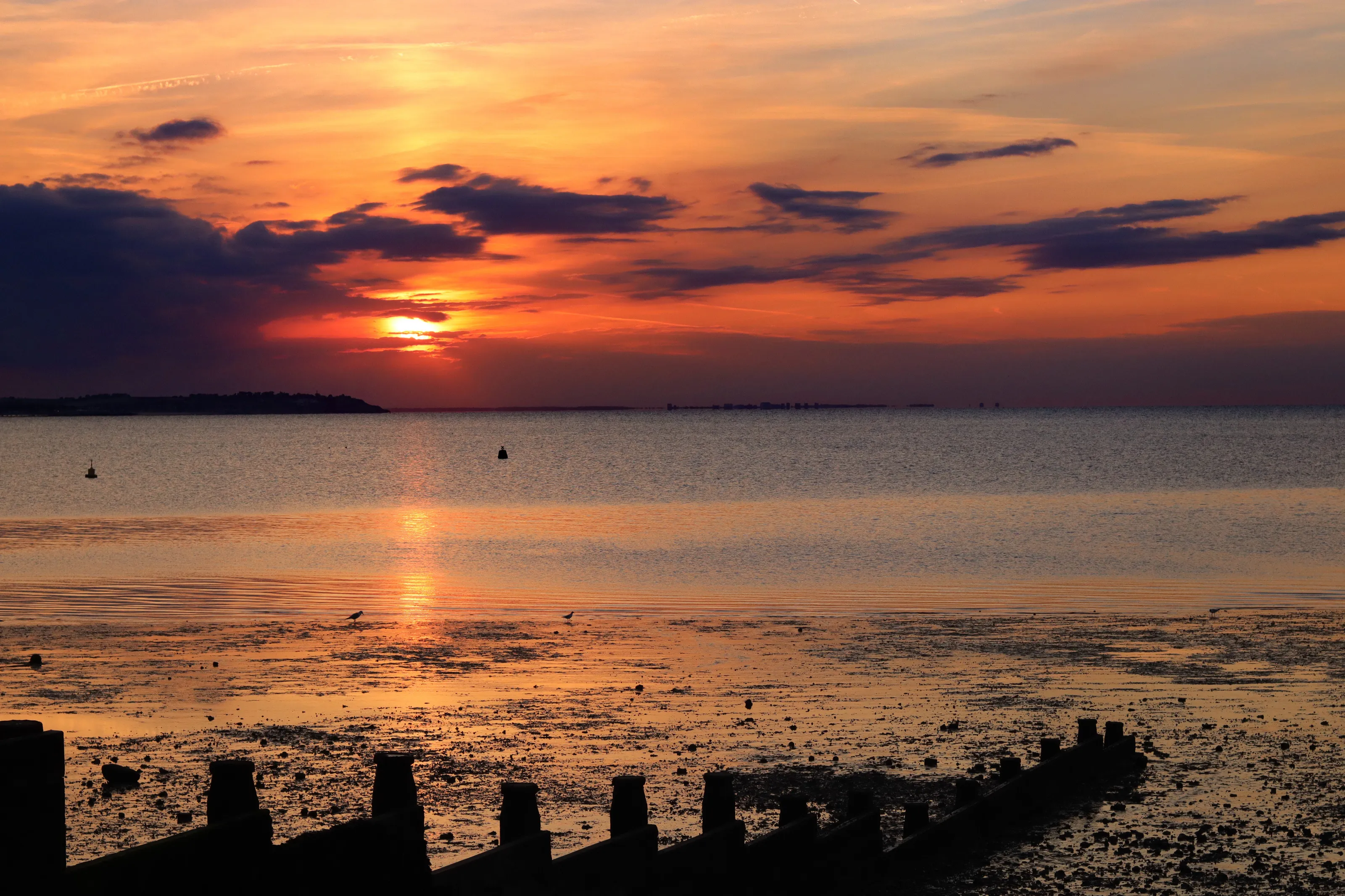 Sunset on Whitstable Beach Kent