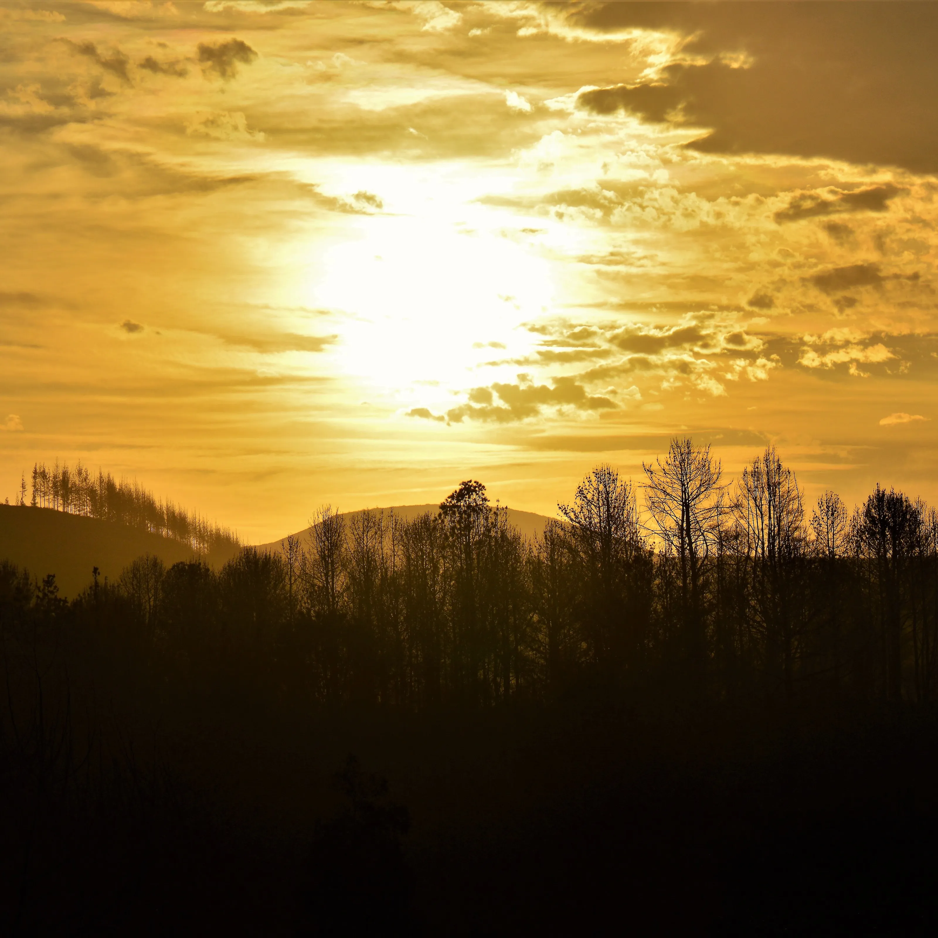 Sunset over the hills