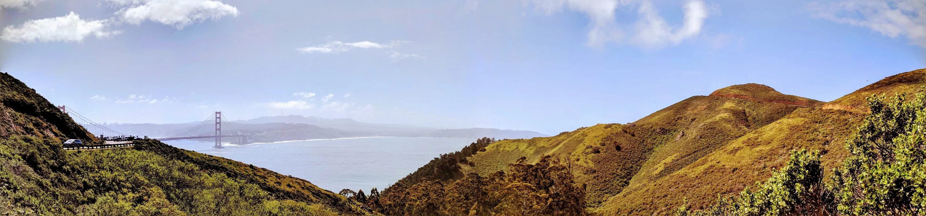 Mountain landscape - with view of the Golden Gate Bridge
