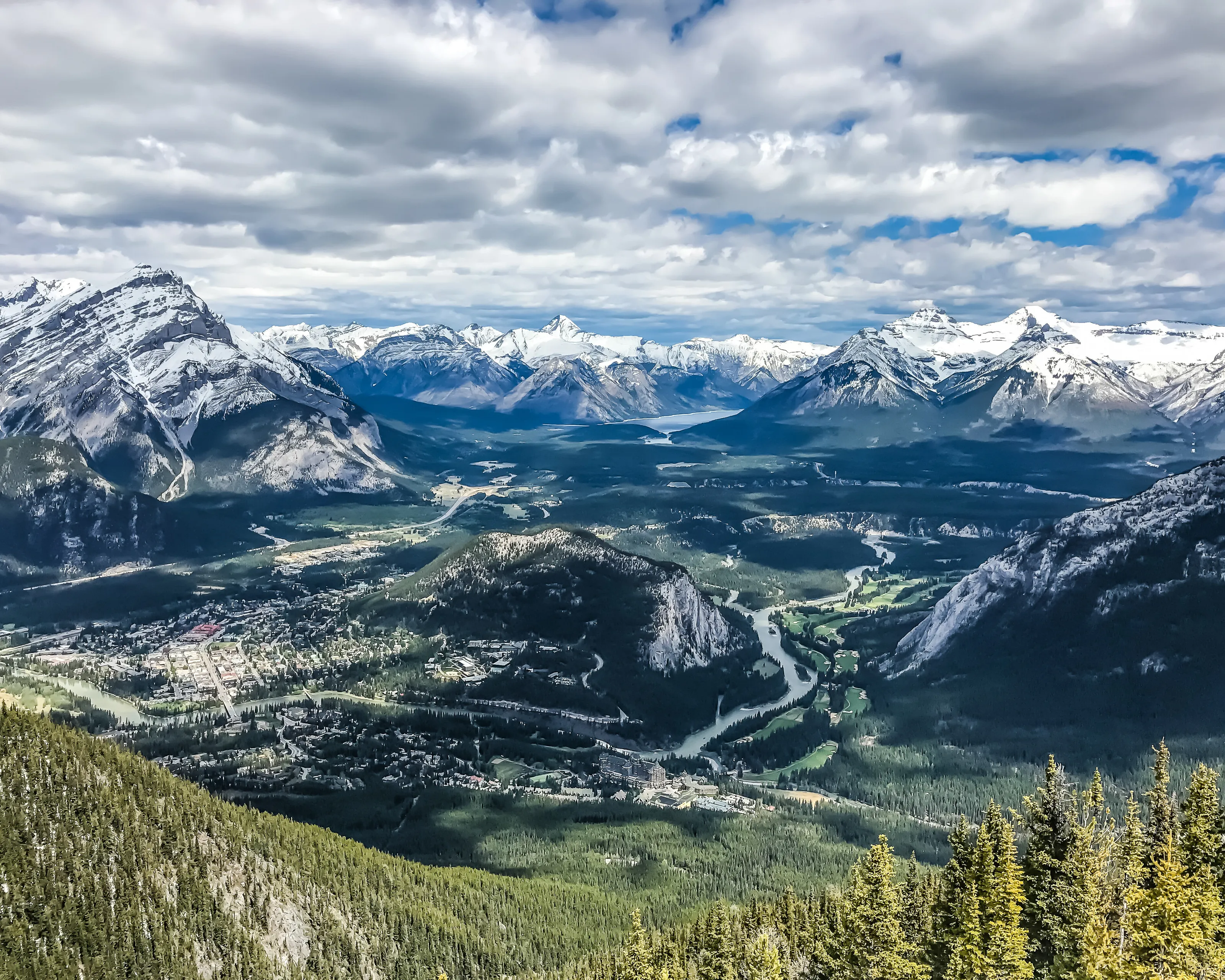 A view from the top of Sulphur Mountain