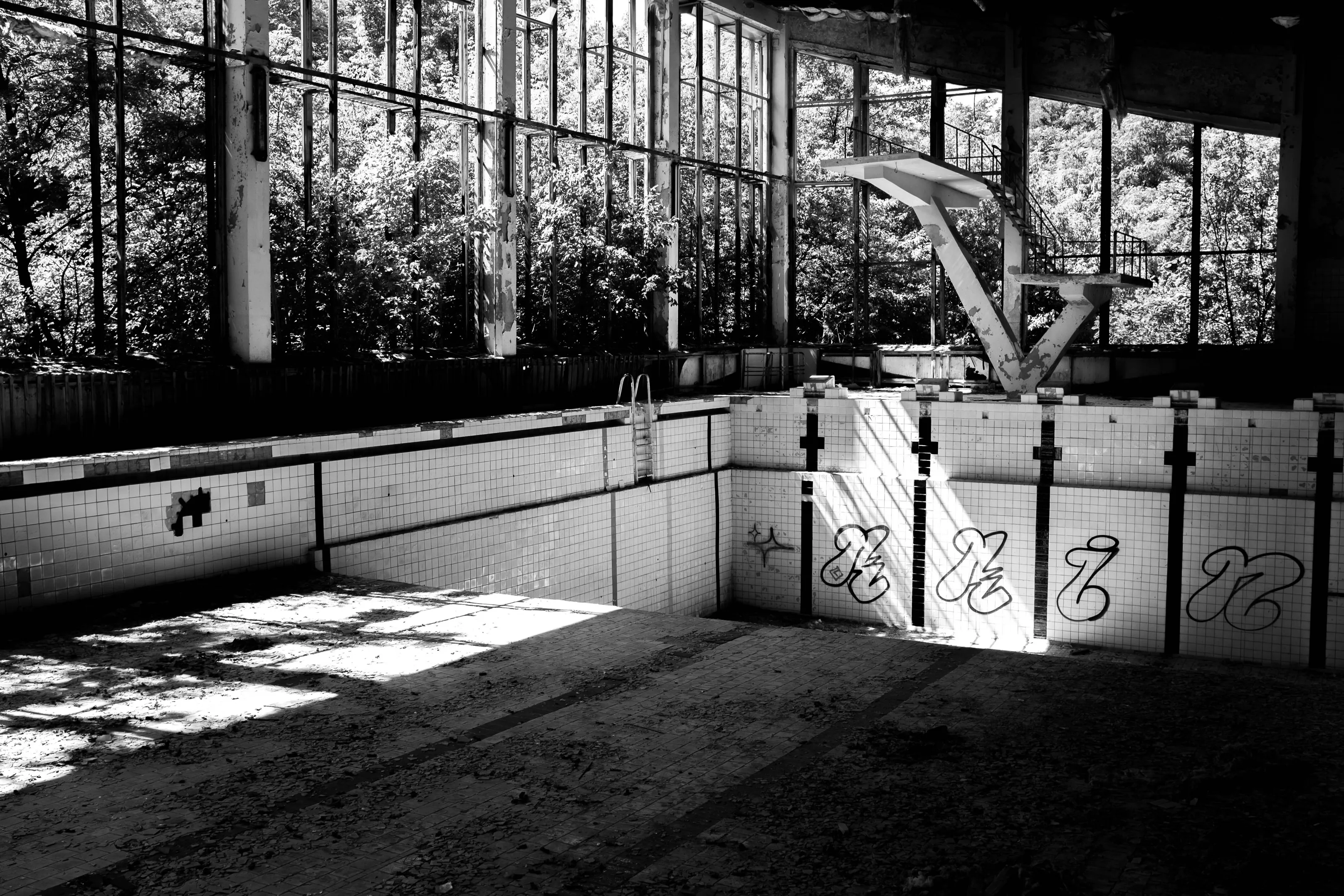 Abandoned swimming pool, Pripyat, Ukraine