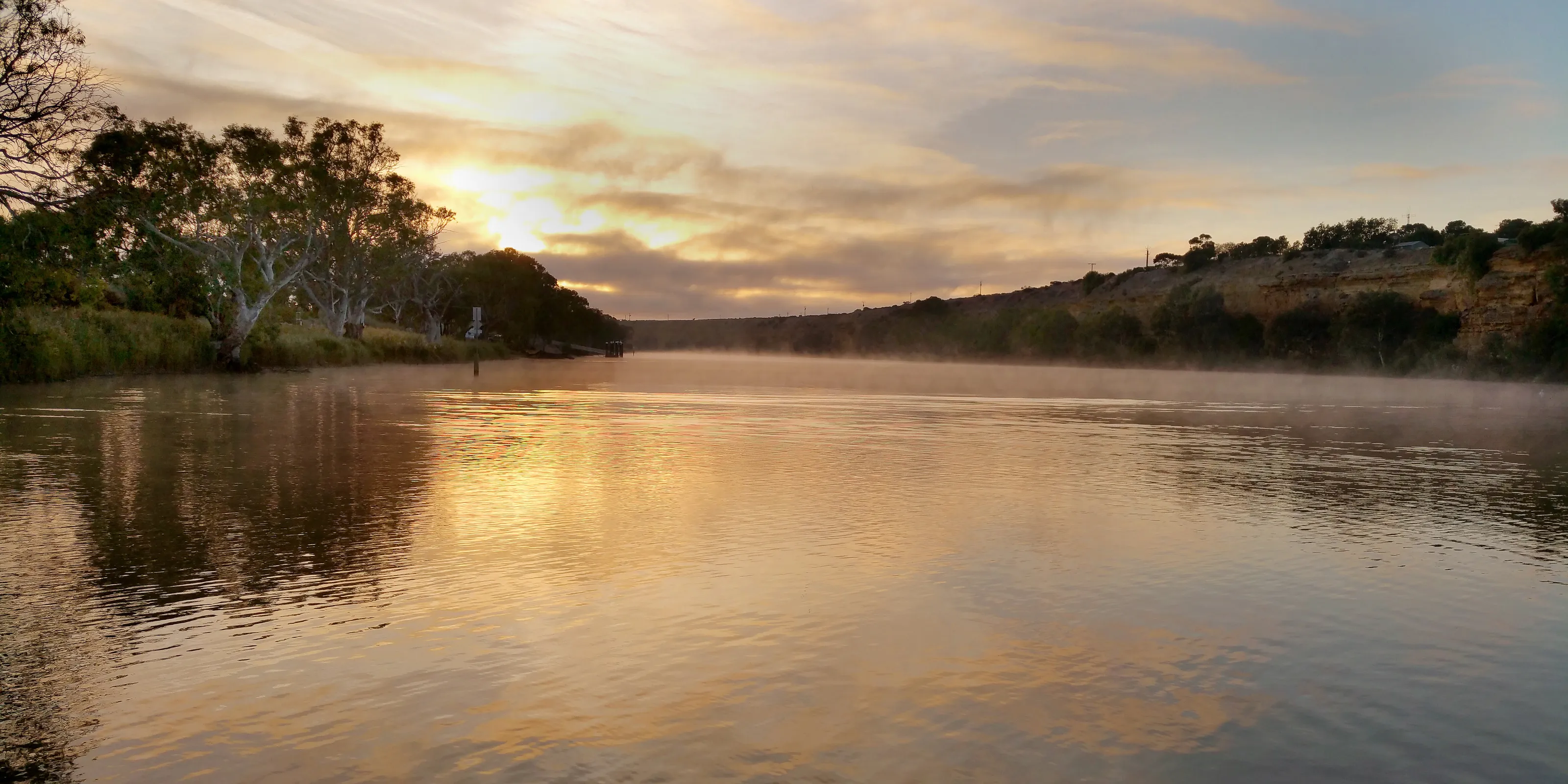 Sunset over the River Murray at Swan Reach