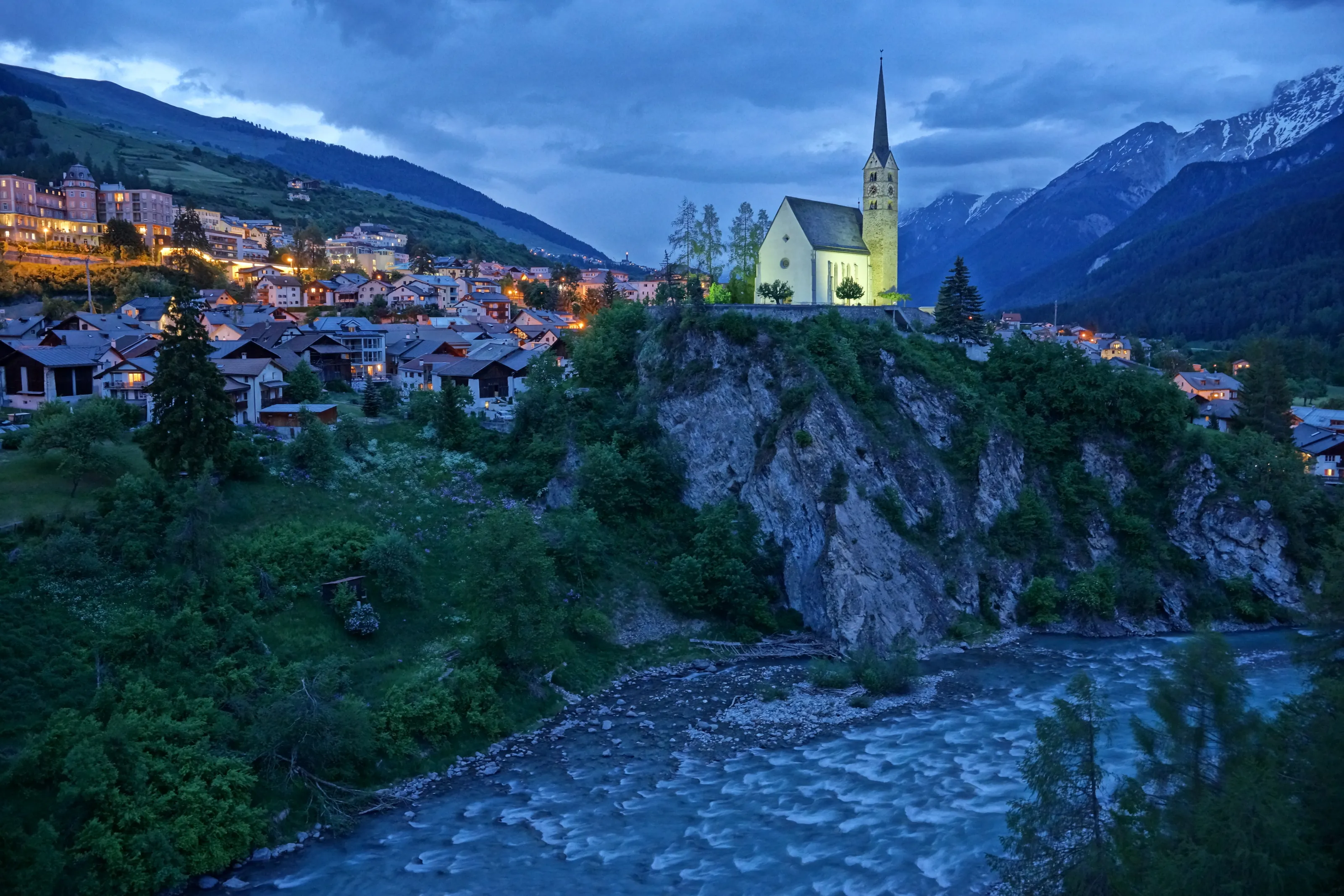 Alpine village night