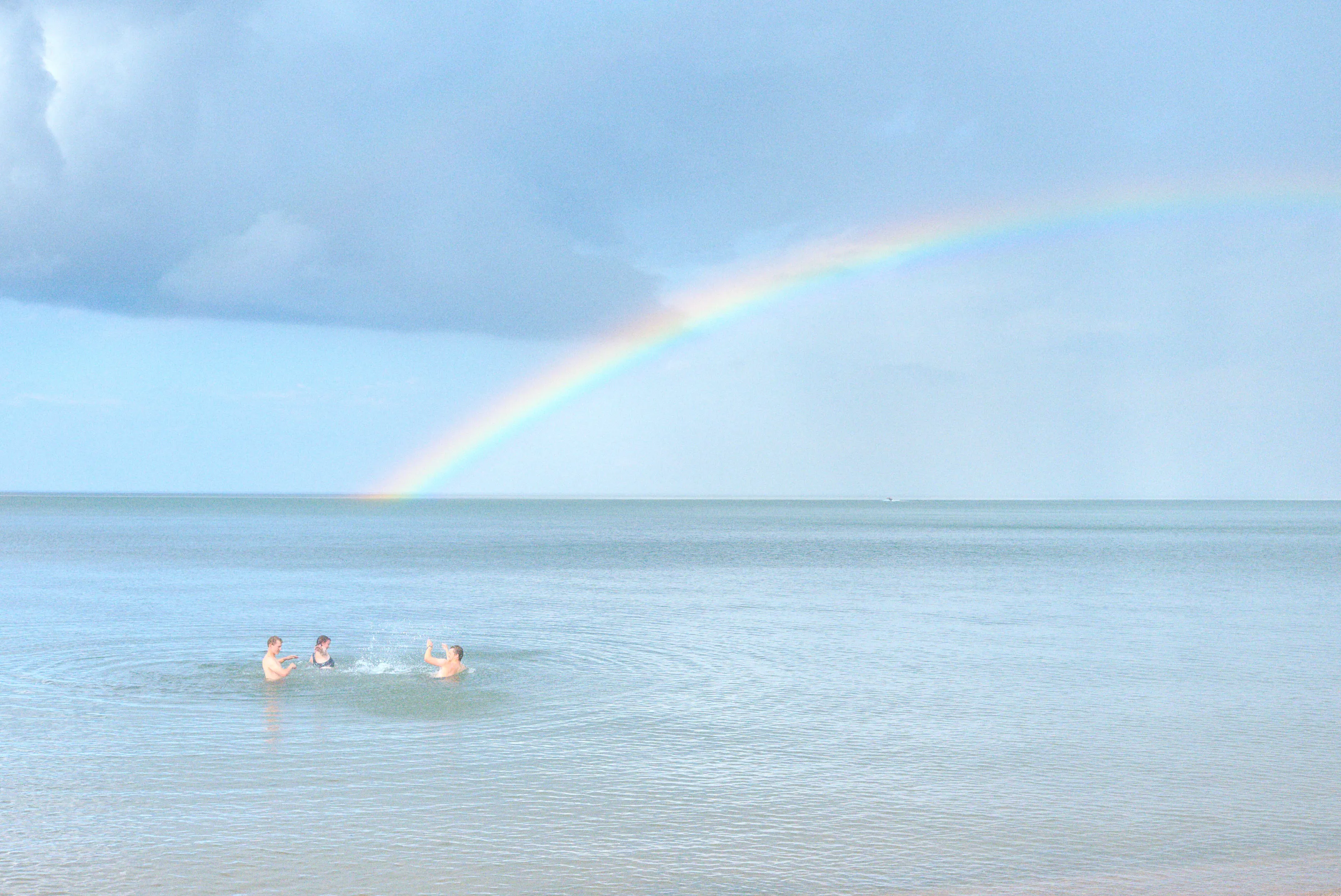 Rain, Rainbow, and Friends on Lake Superior