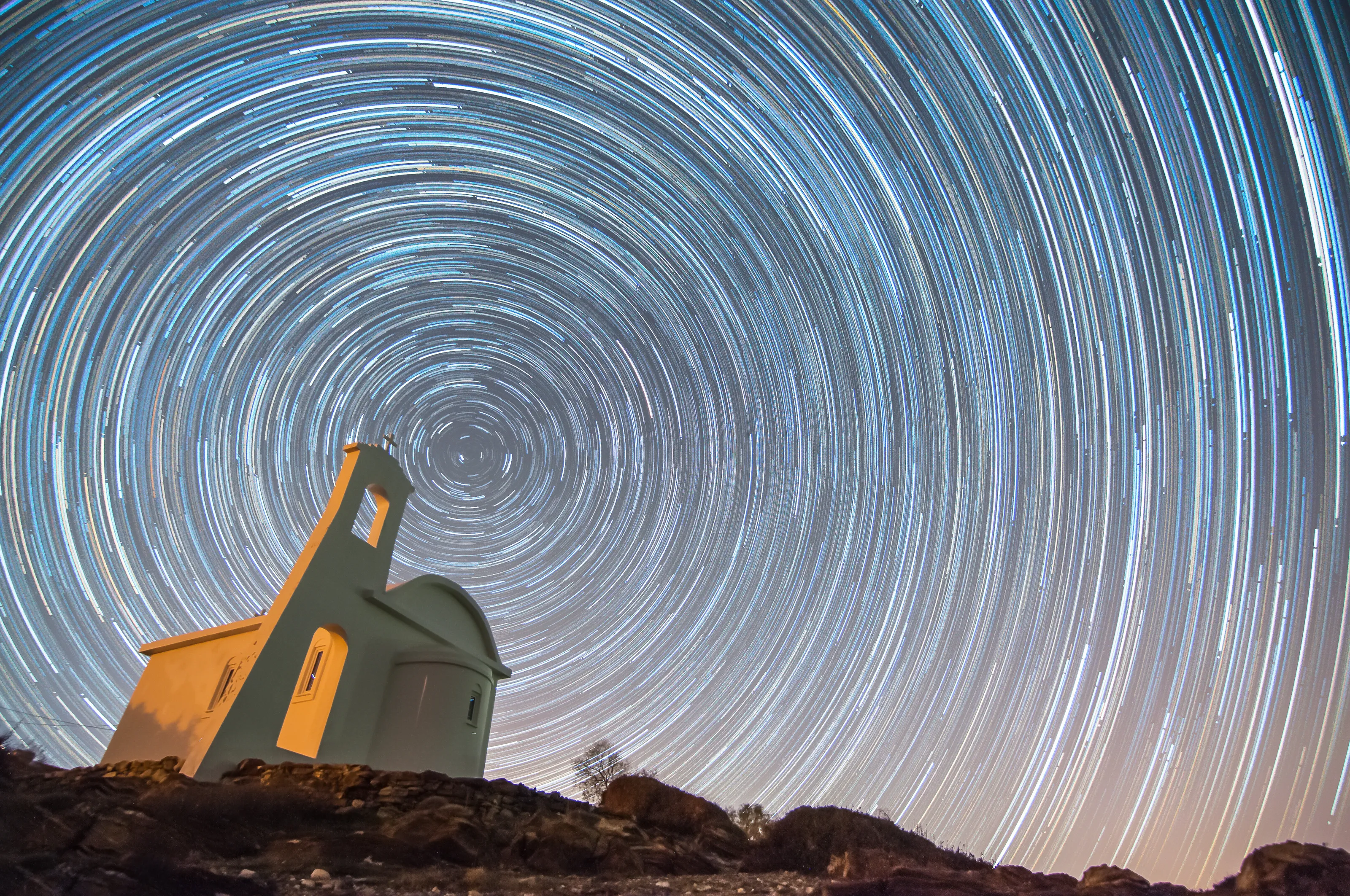 Trails over the temple