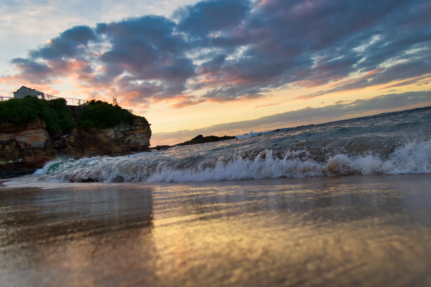 Morning waves beach