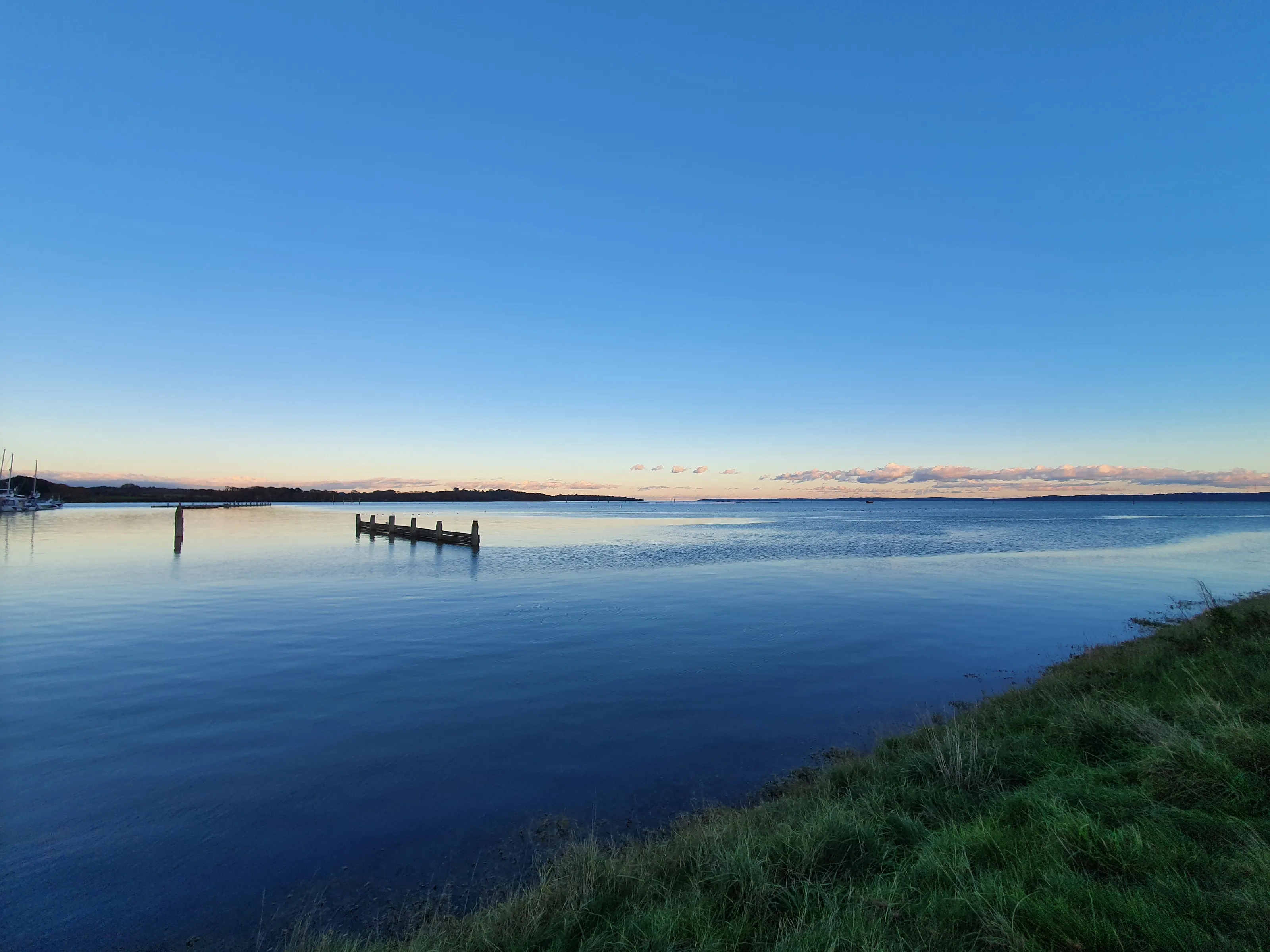 Marina water at sunset