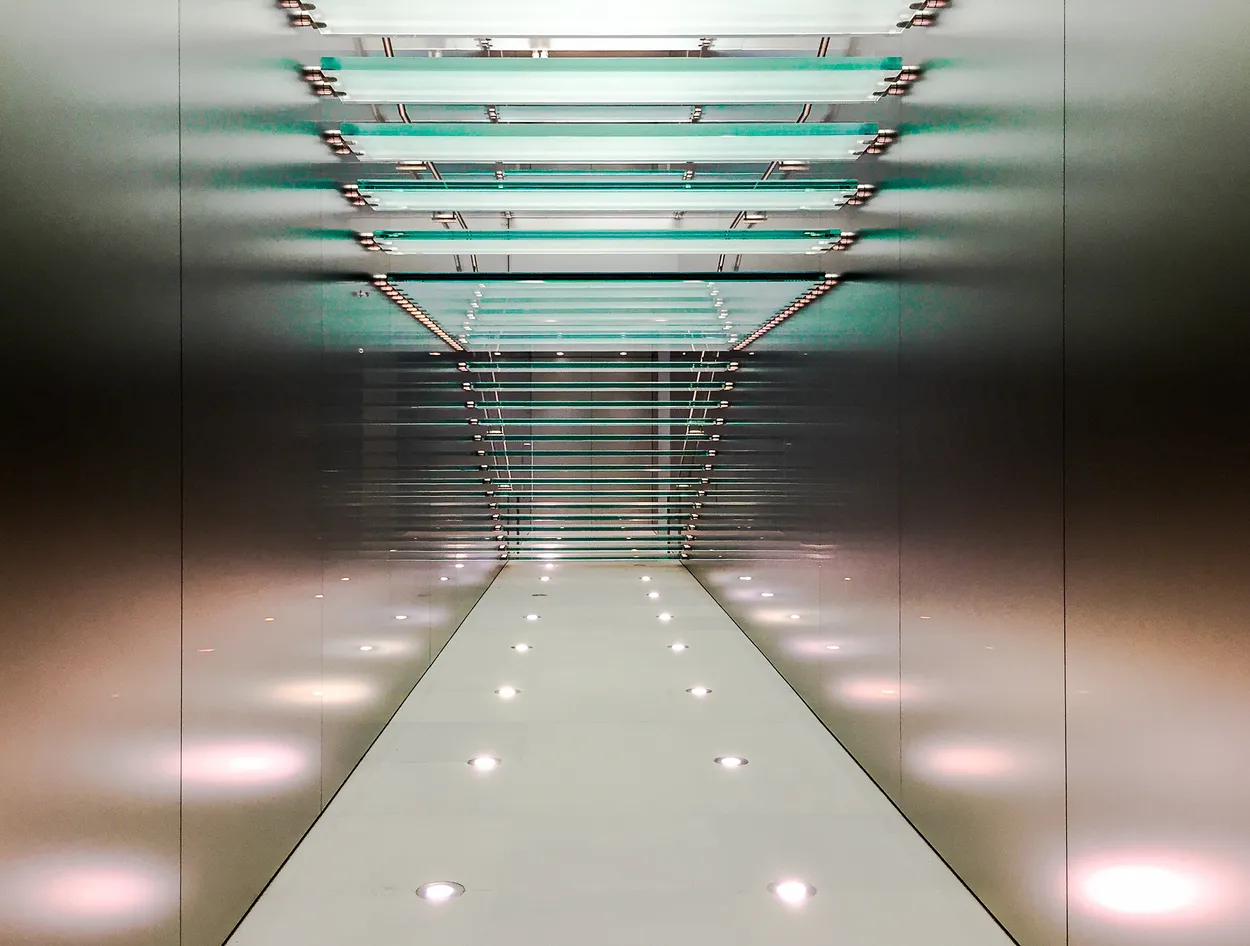 glass staircase