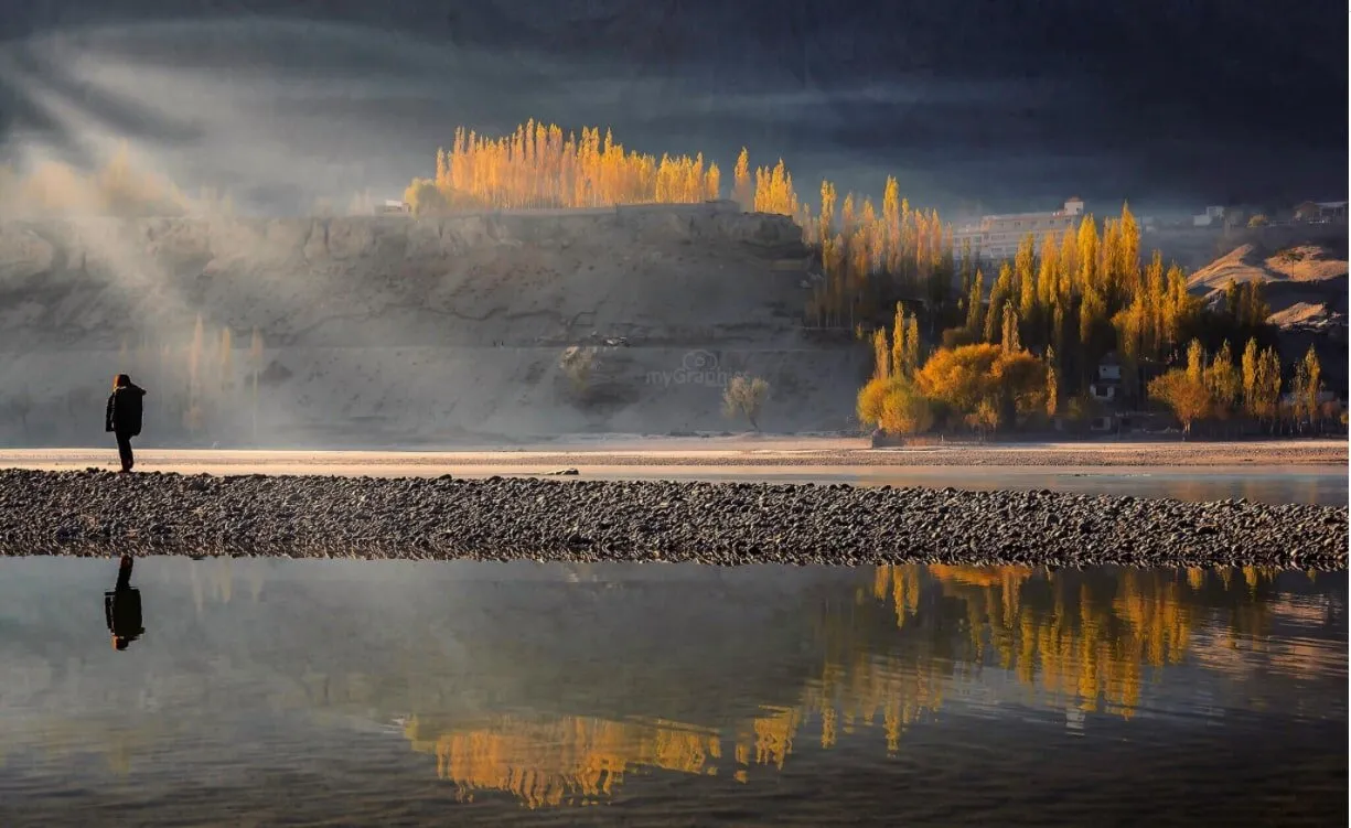 The beautiful landscape of Indus River