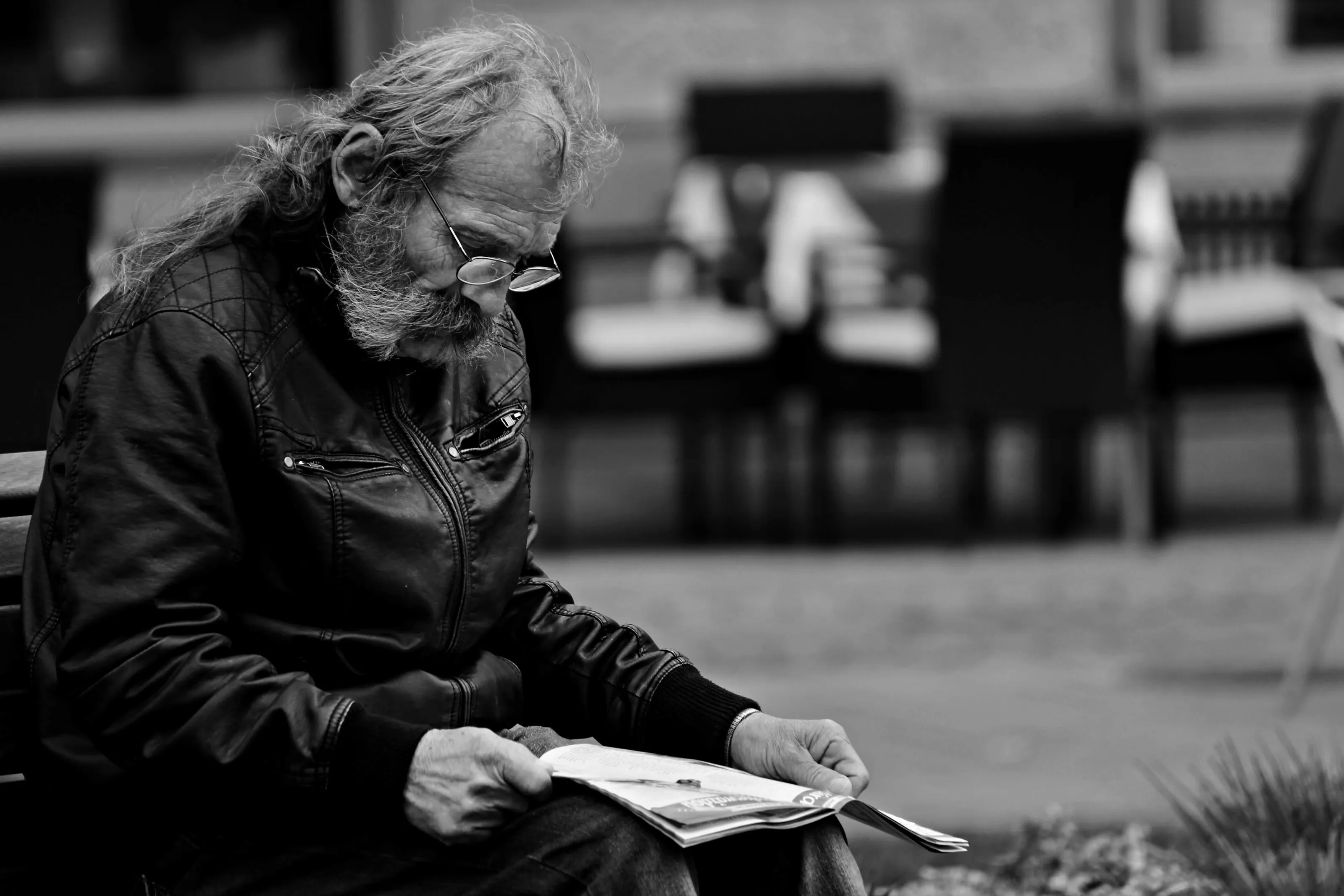 Man with a newspaper