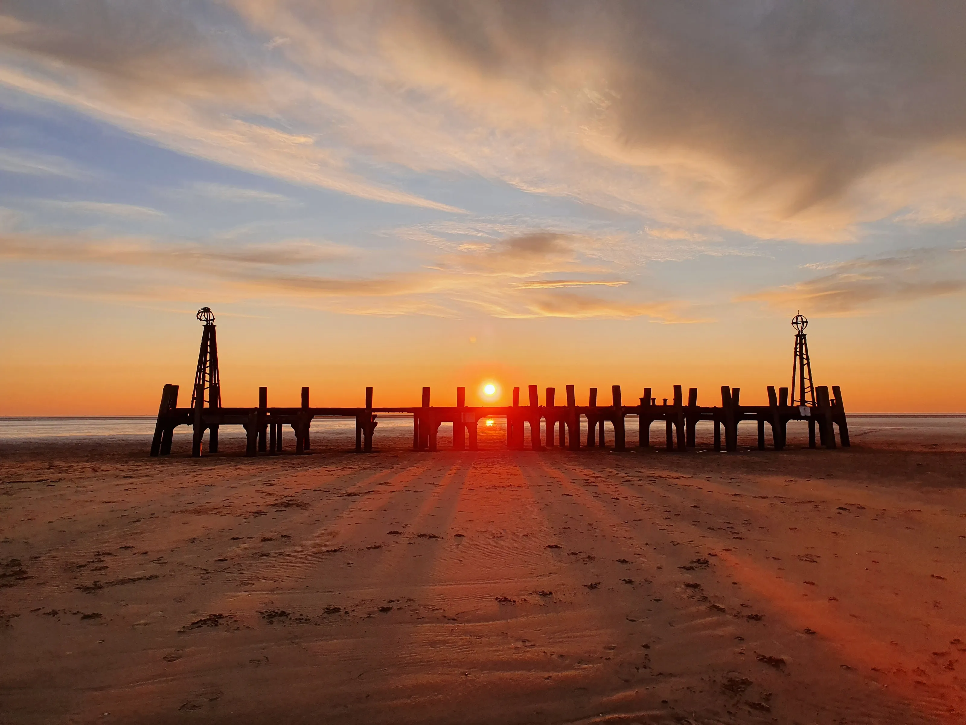 St Annes old pier at sunset
