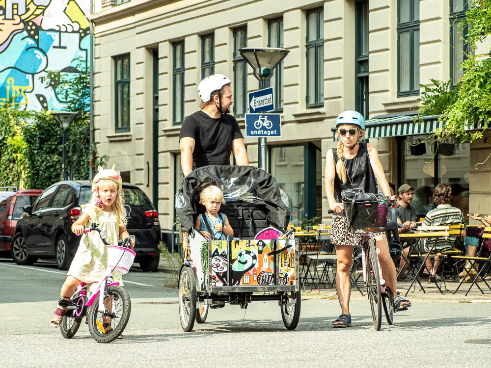 Family on Hygge Tour on Bikes
