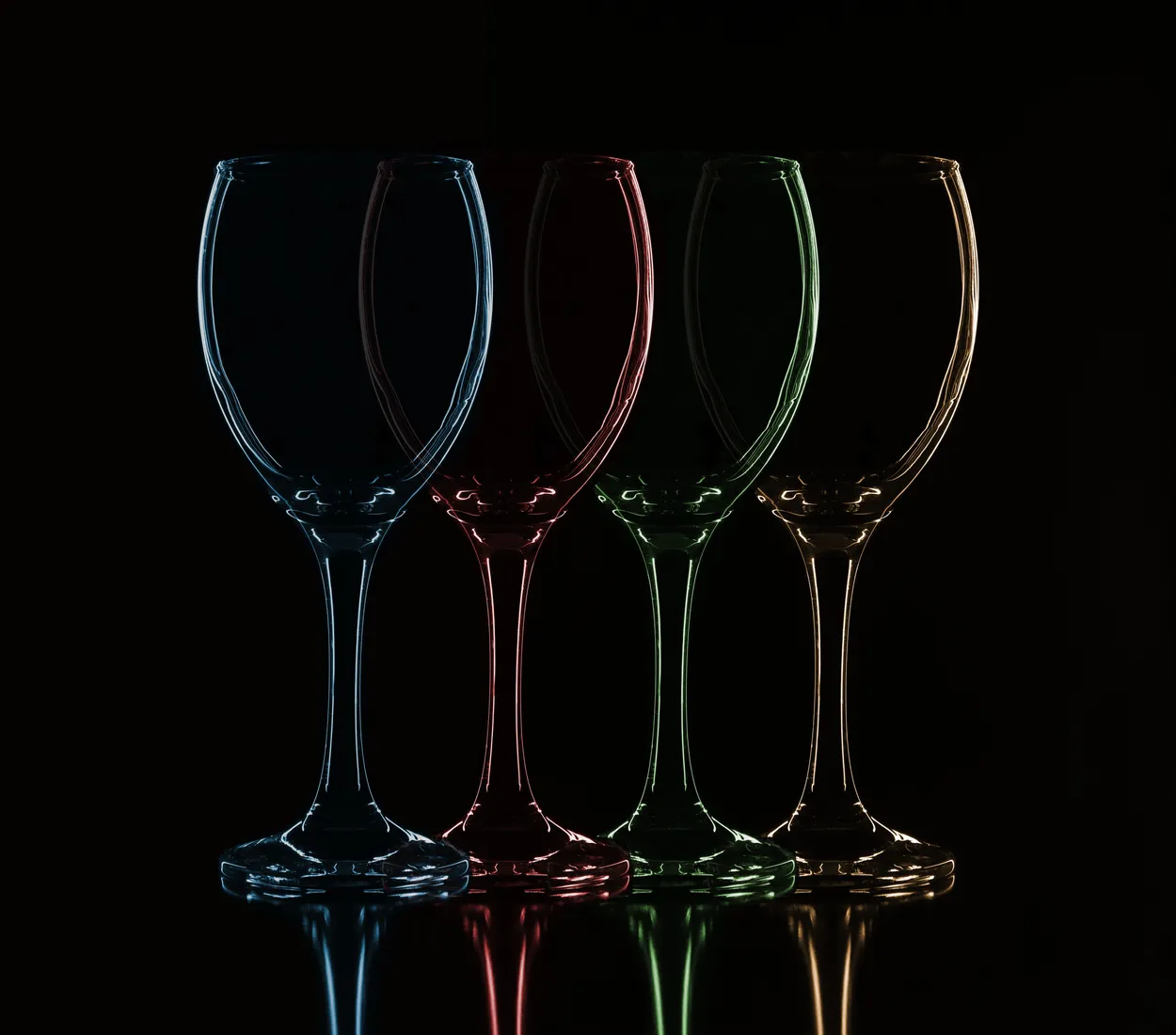 One row of glasses.