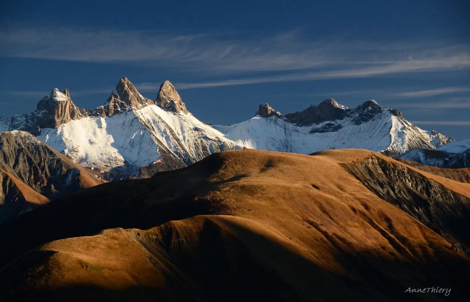 Les Aiguilles d'Arve. French Alps at the beginning of winter.France
