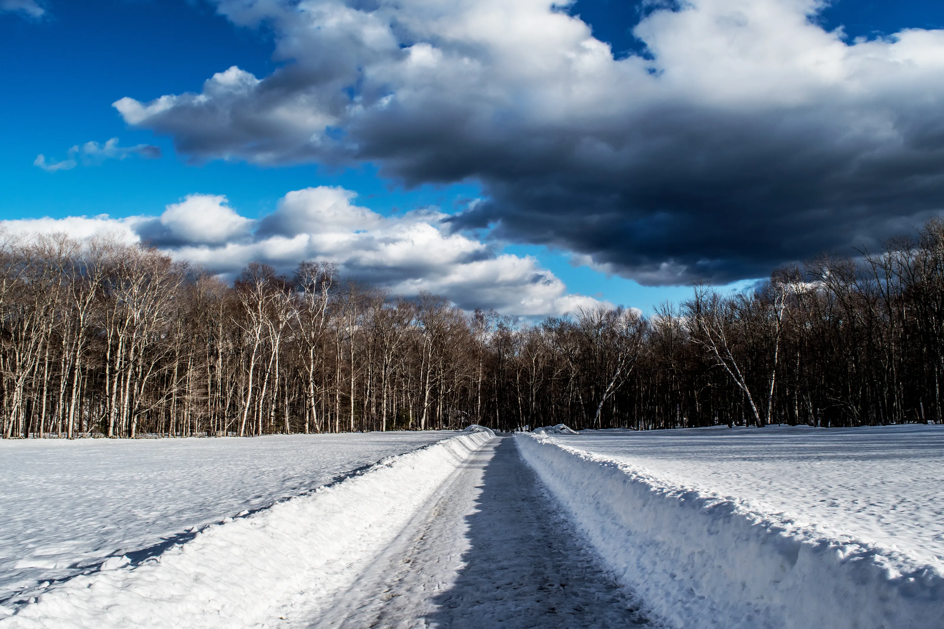 Snow and clouds