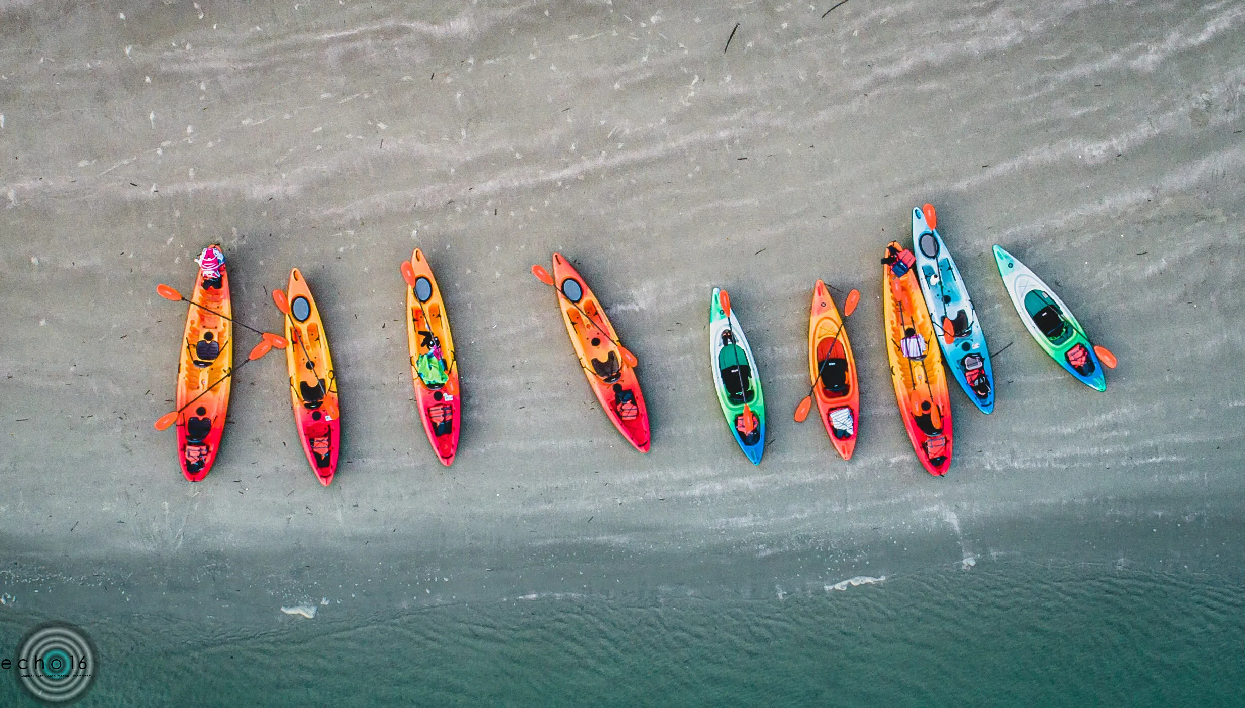 Kayaks All In A Row