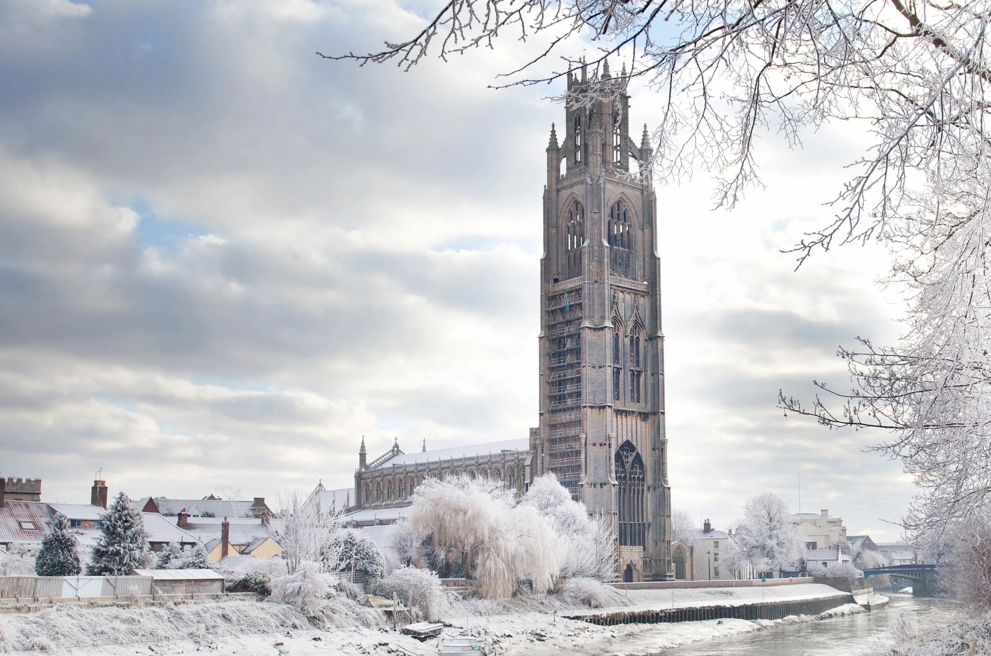St. Botolph's in the frost.