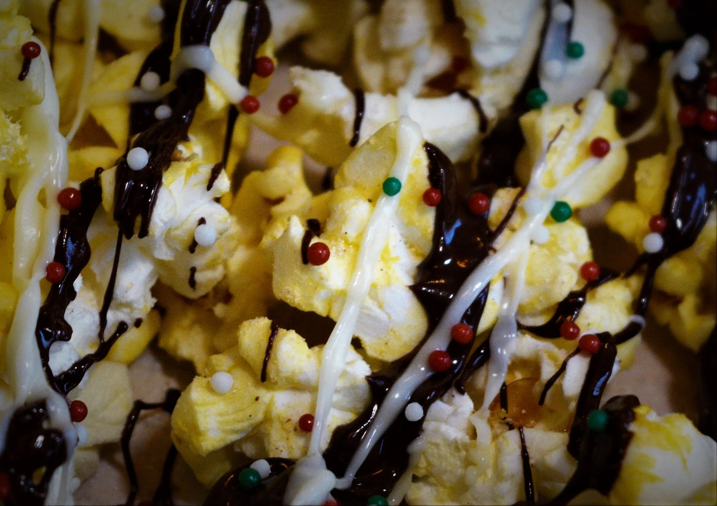 Candy covered popcorn