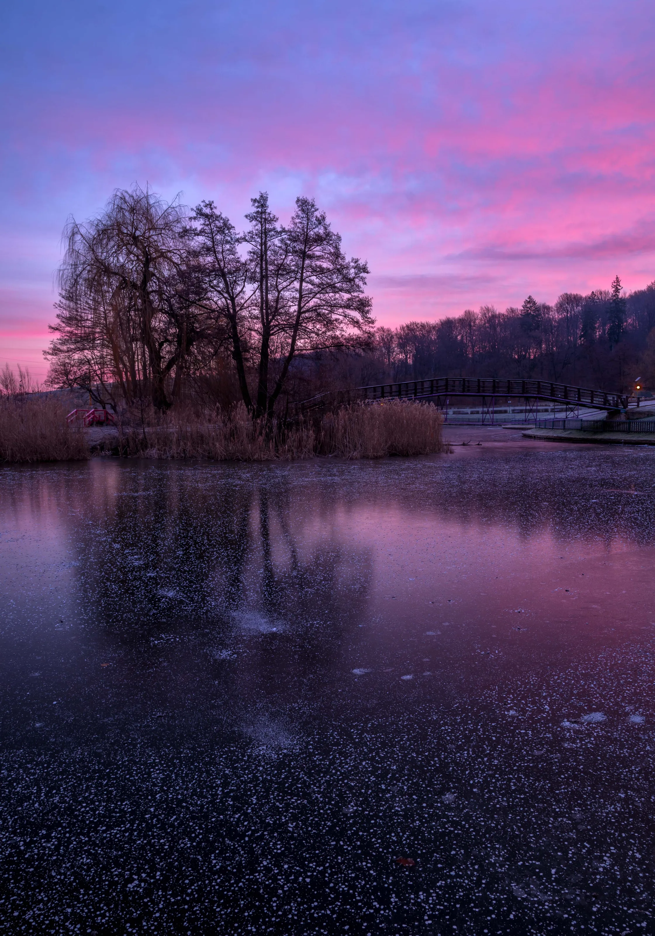Beautiful sunrise at nearby lake