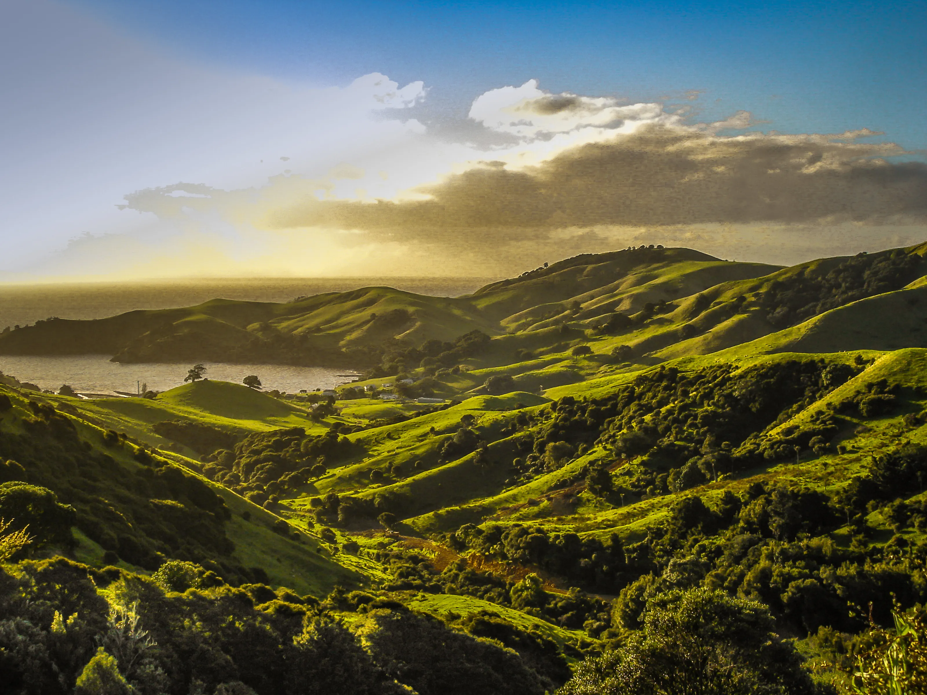 Sunset over the Coromandel Peninsula, New Zealand