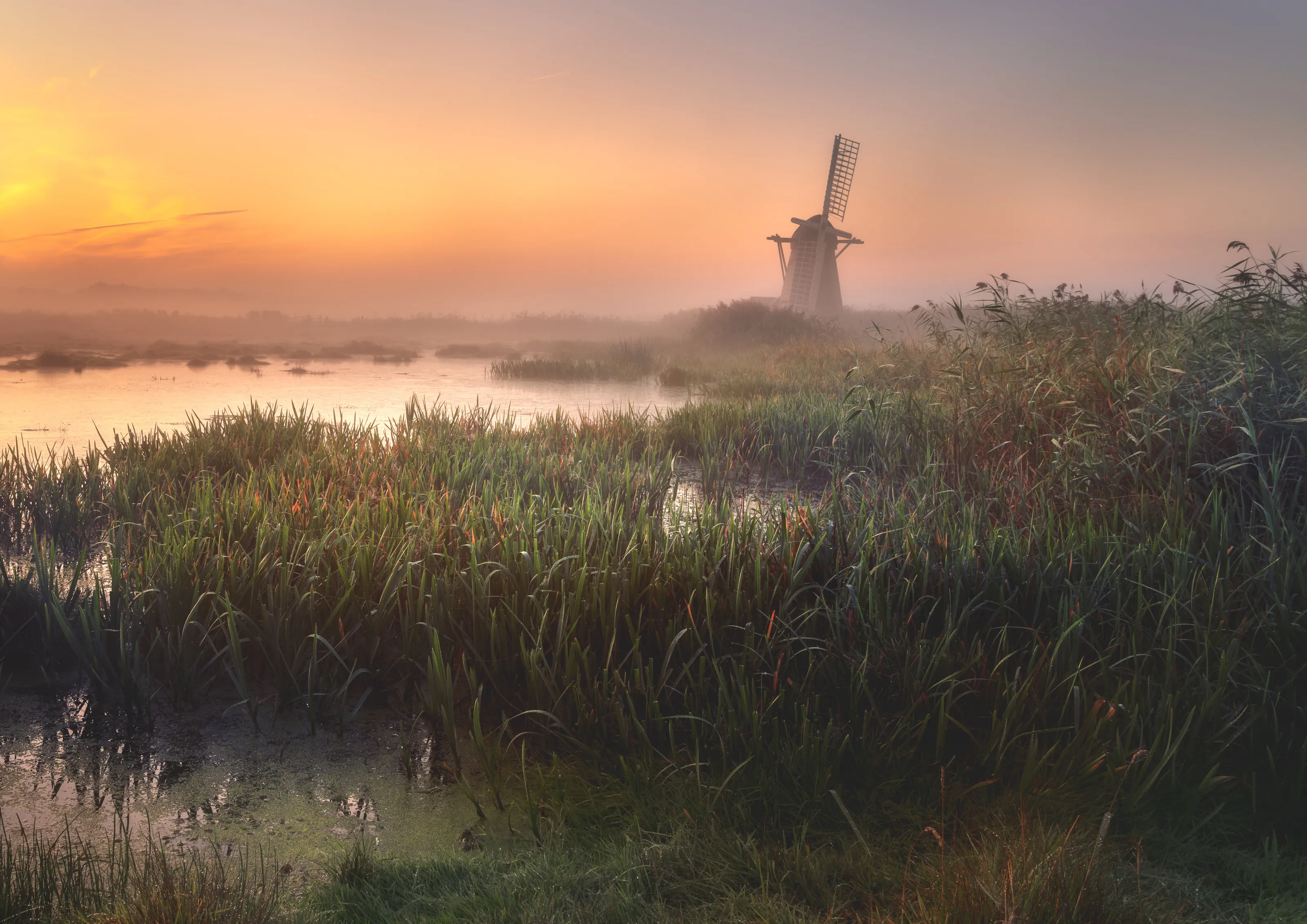 Windmill at sunrise