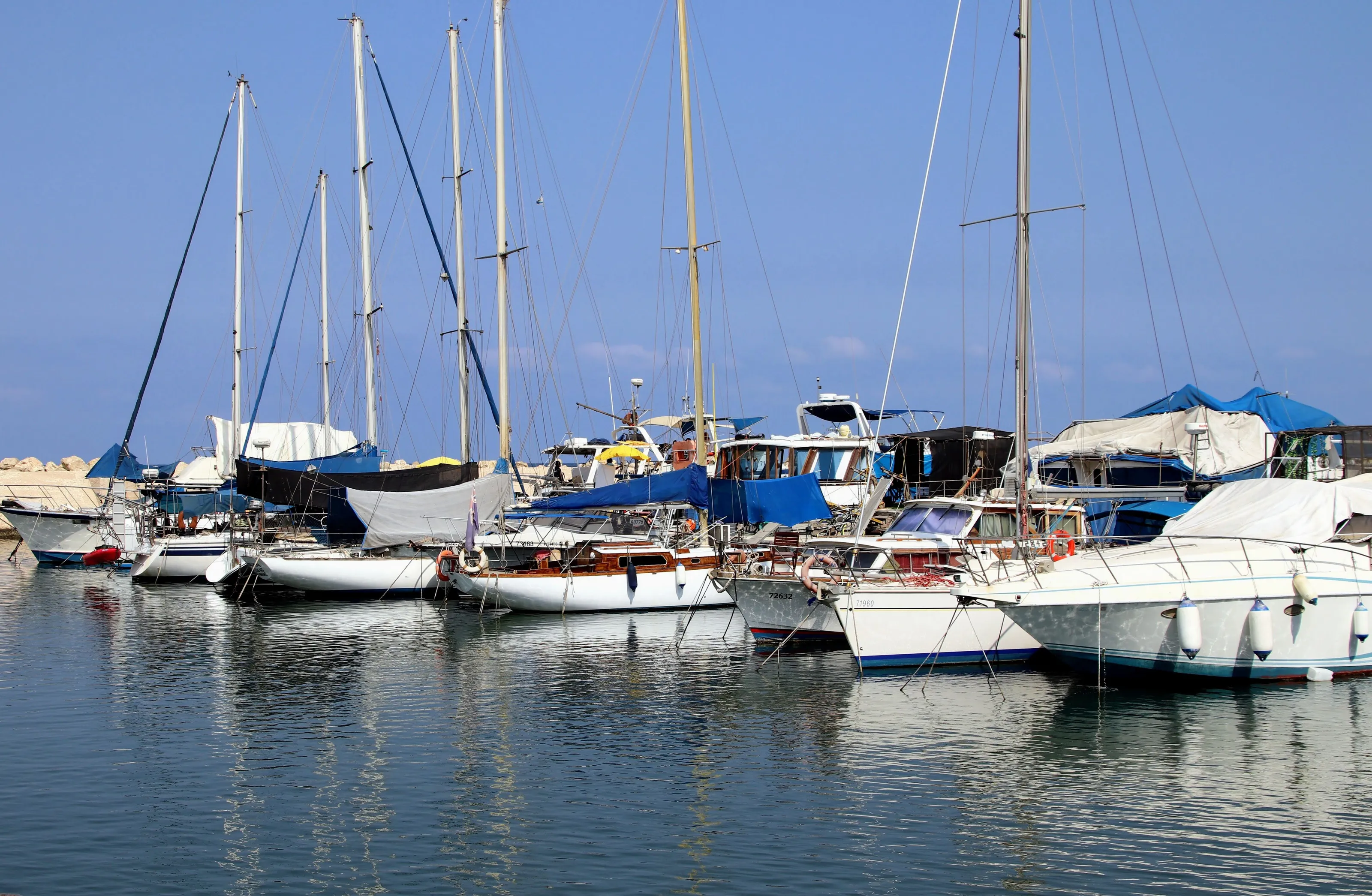 Boats in harbor