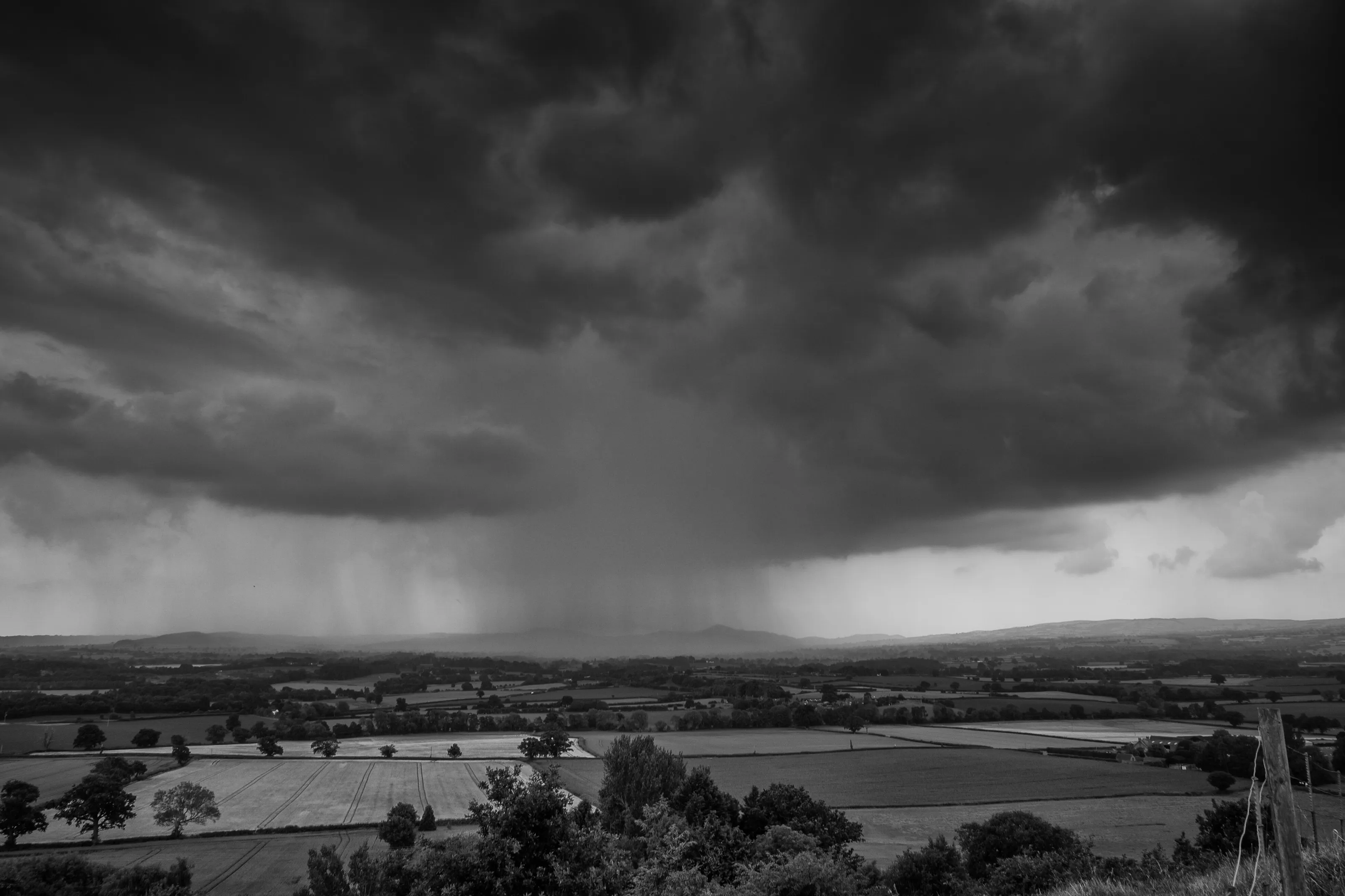 rain cloud over the long mynd Shropshire