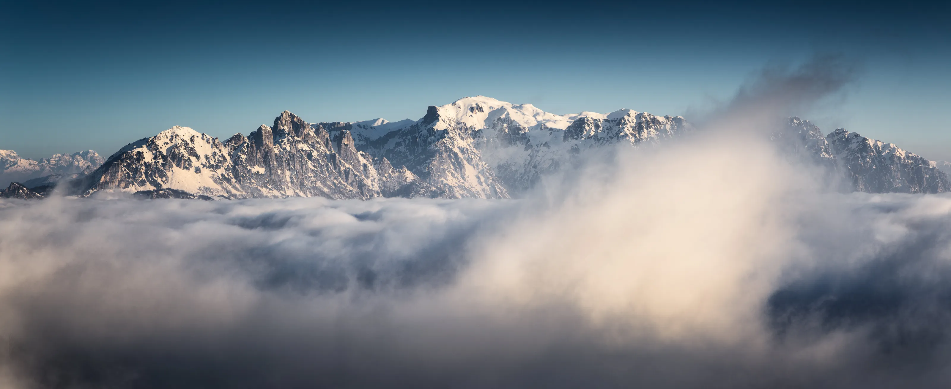 Mountains over the clouds