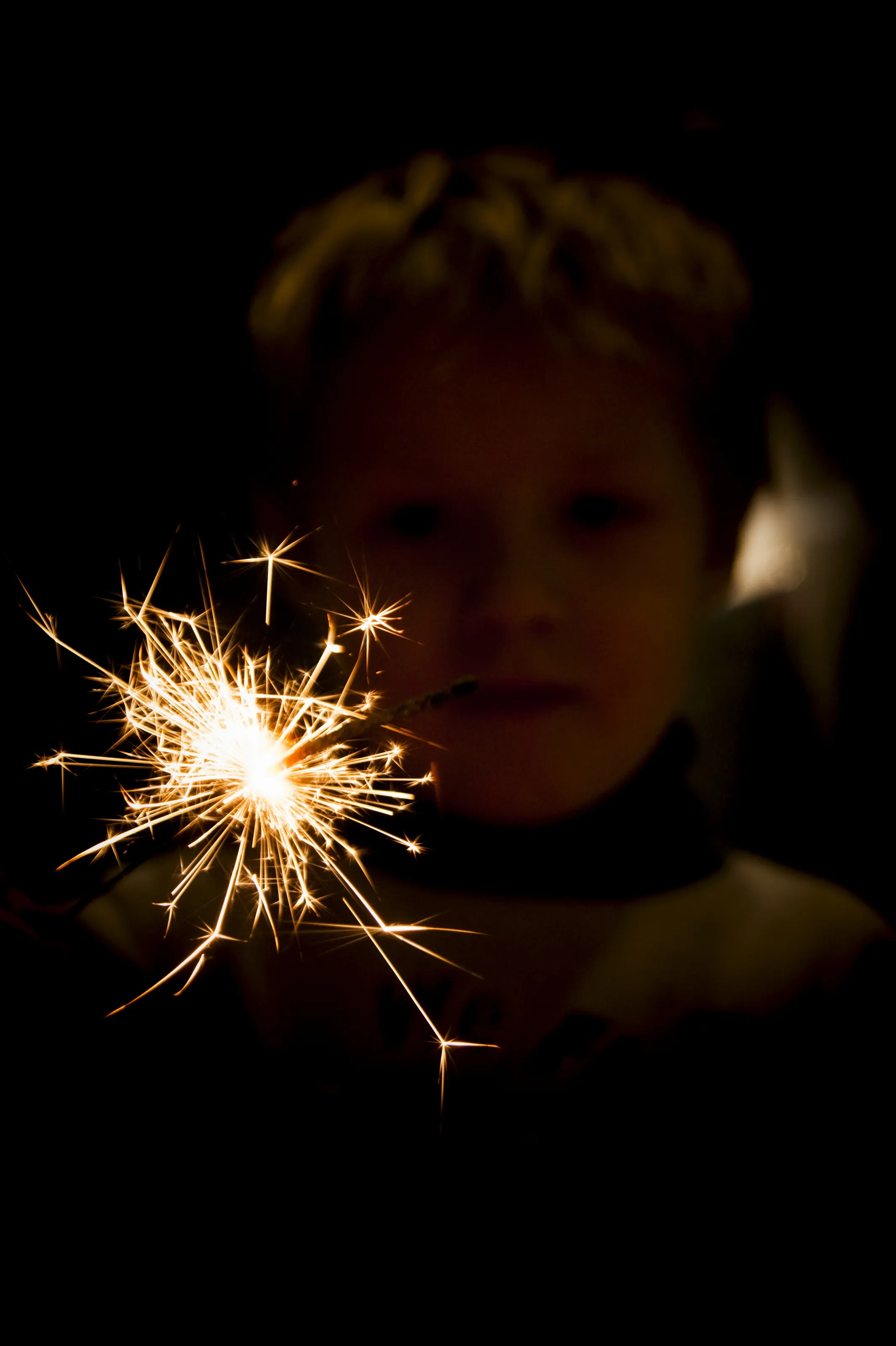 Kid and sparkler