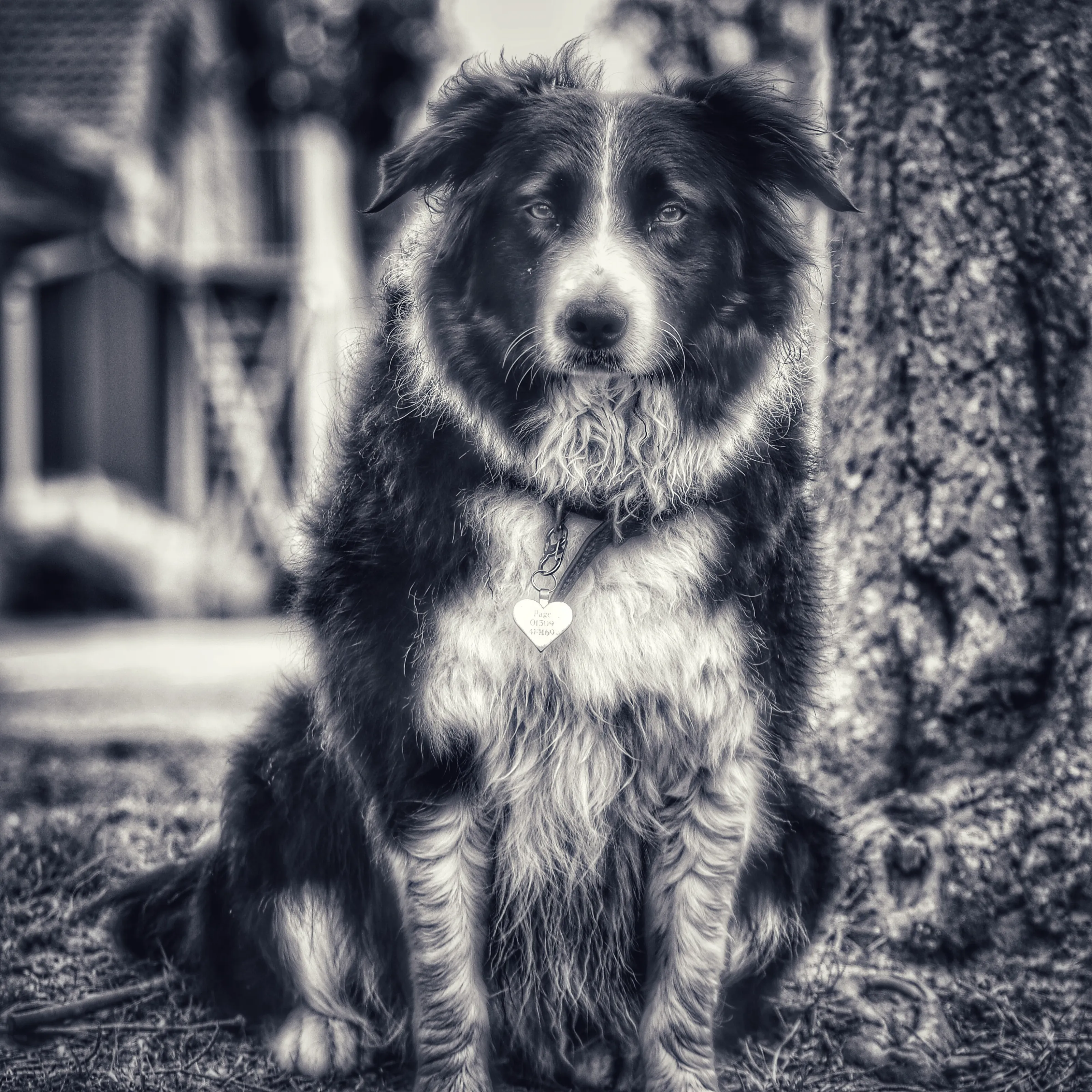 black and white