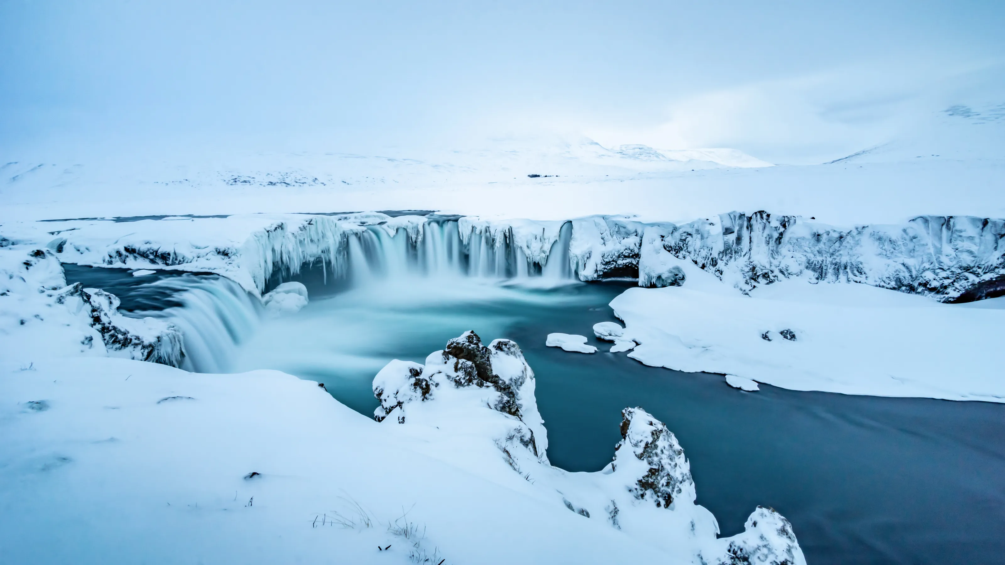 The sublime waterfall of Godafoss
