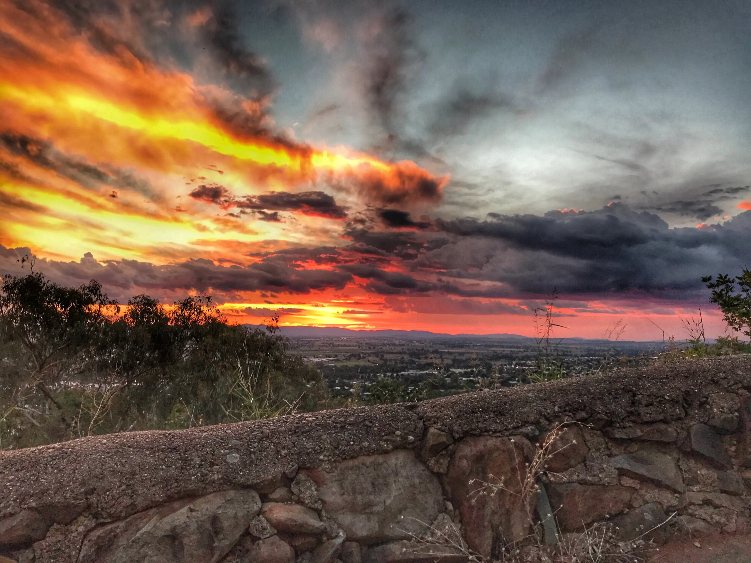 Sunset over the hill
