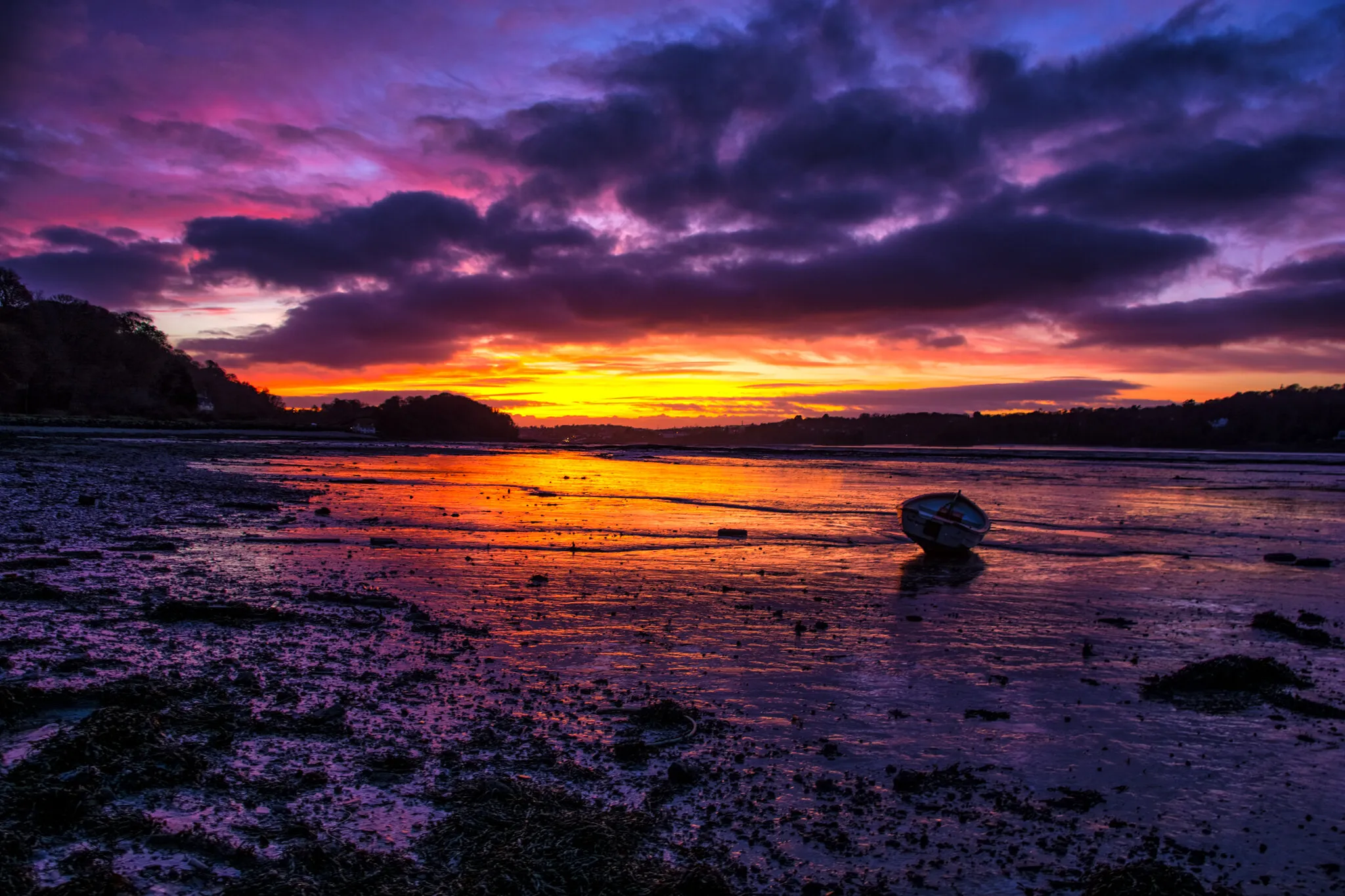 Menai Strait Purple Sunset