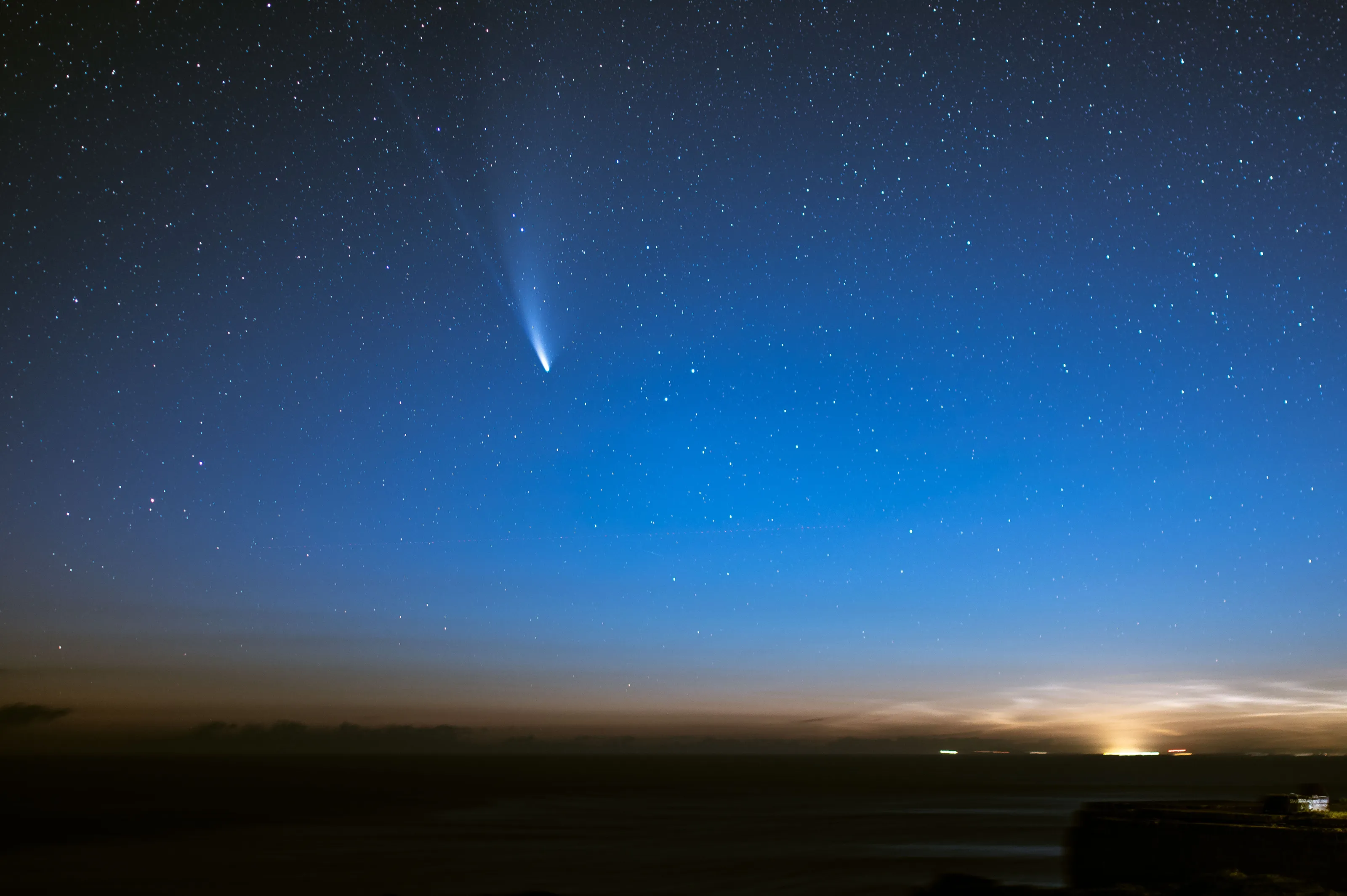 Comet Neowise over welsh coast