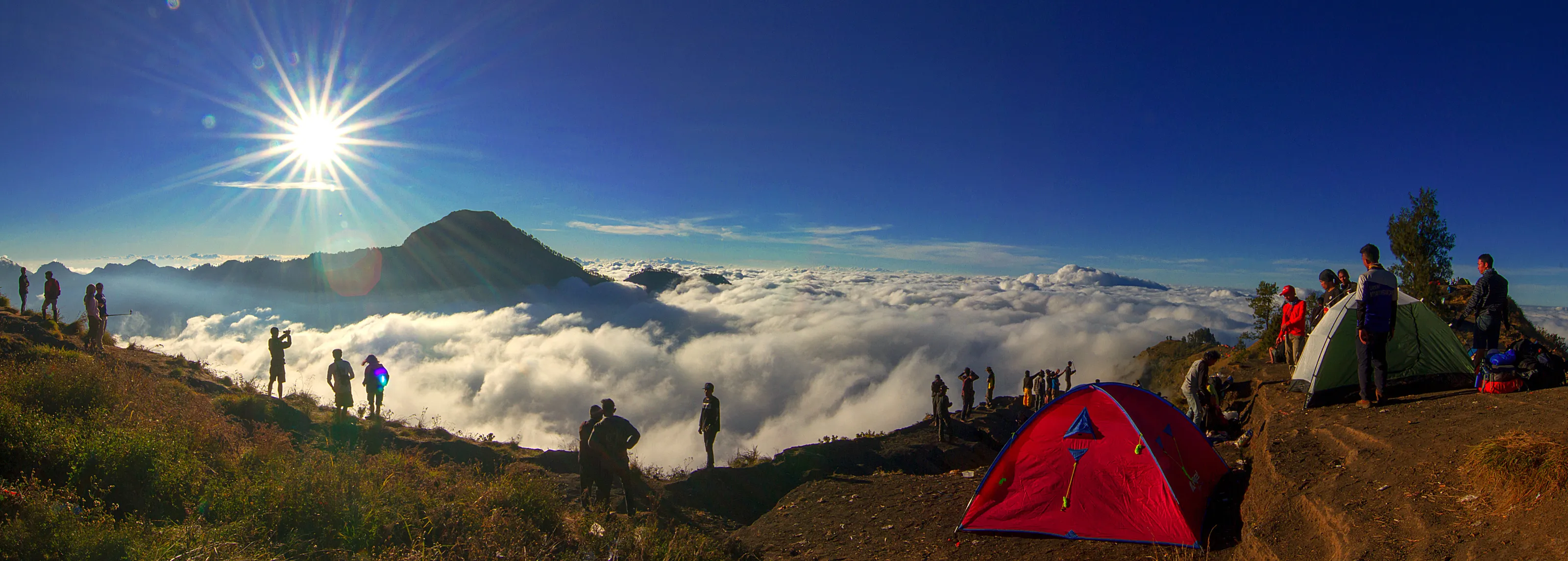 Panorama from top of Rinjani Mountain