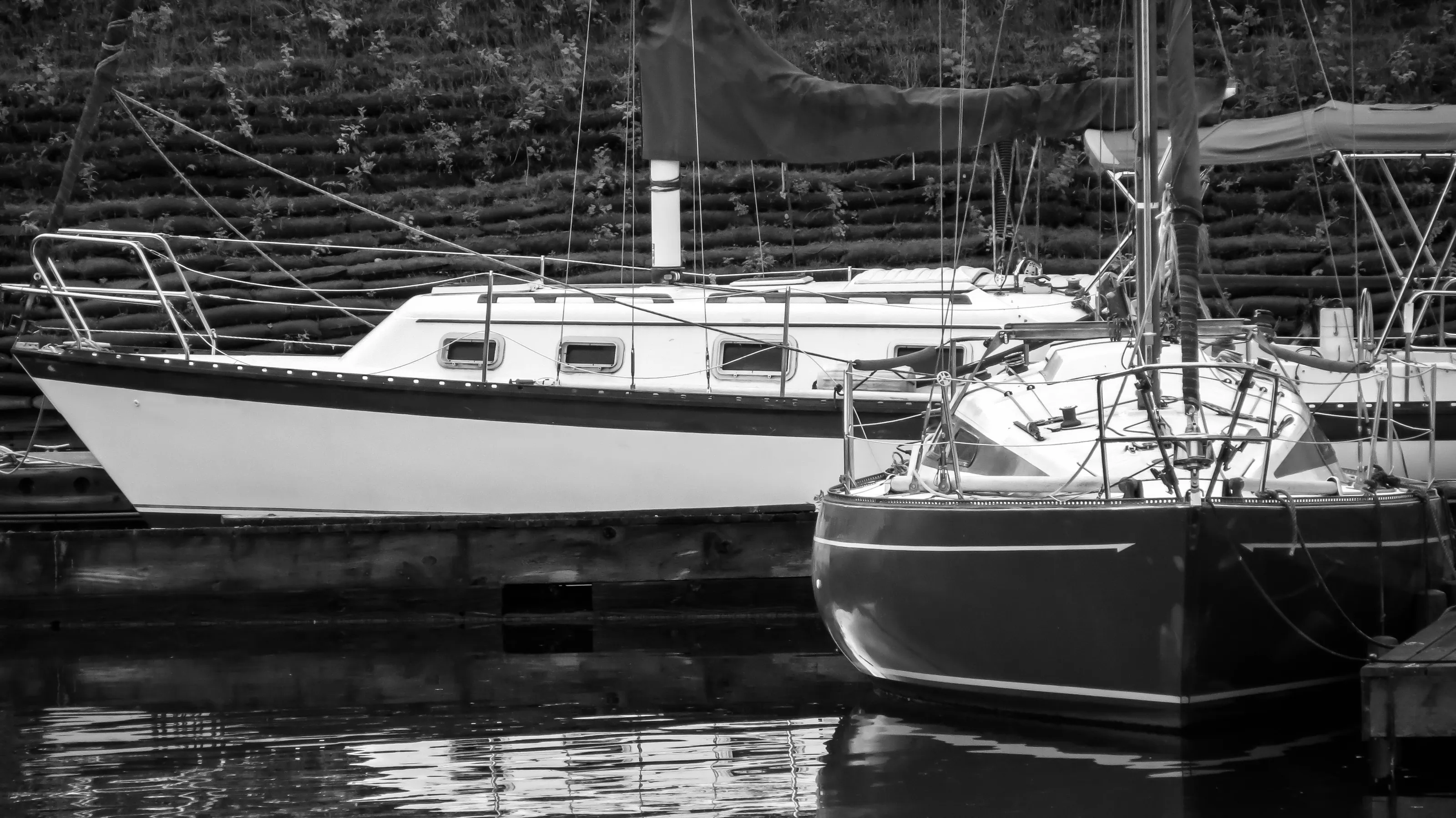 Black and White Boats