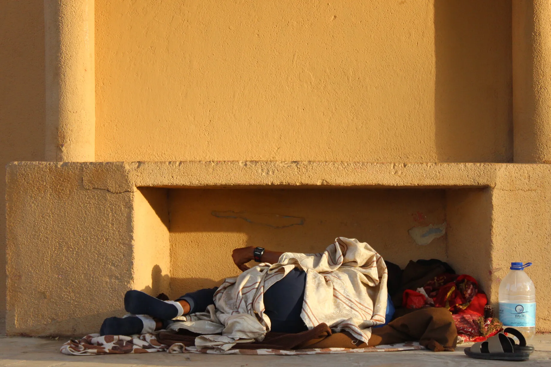 sleeping in the street