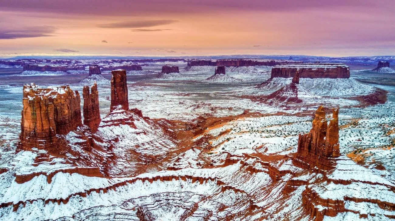 Snowy Monument Valley