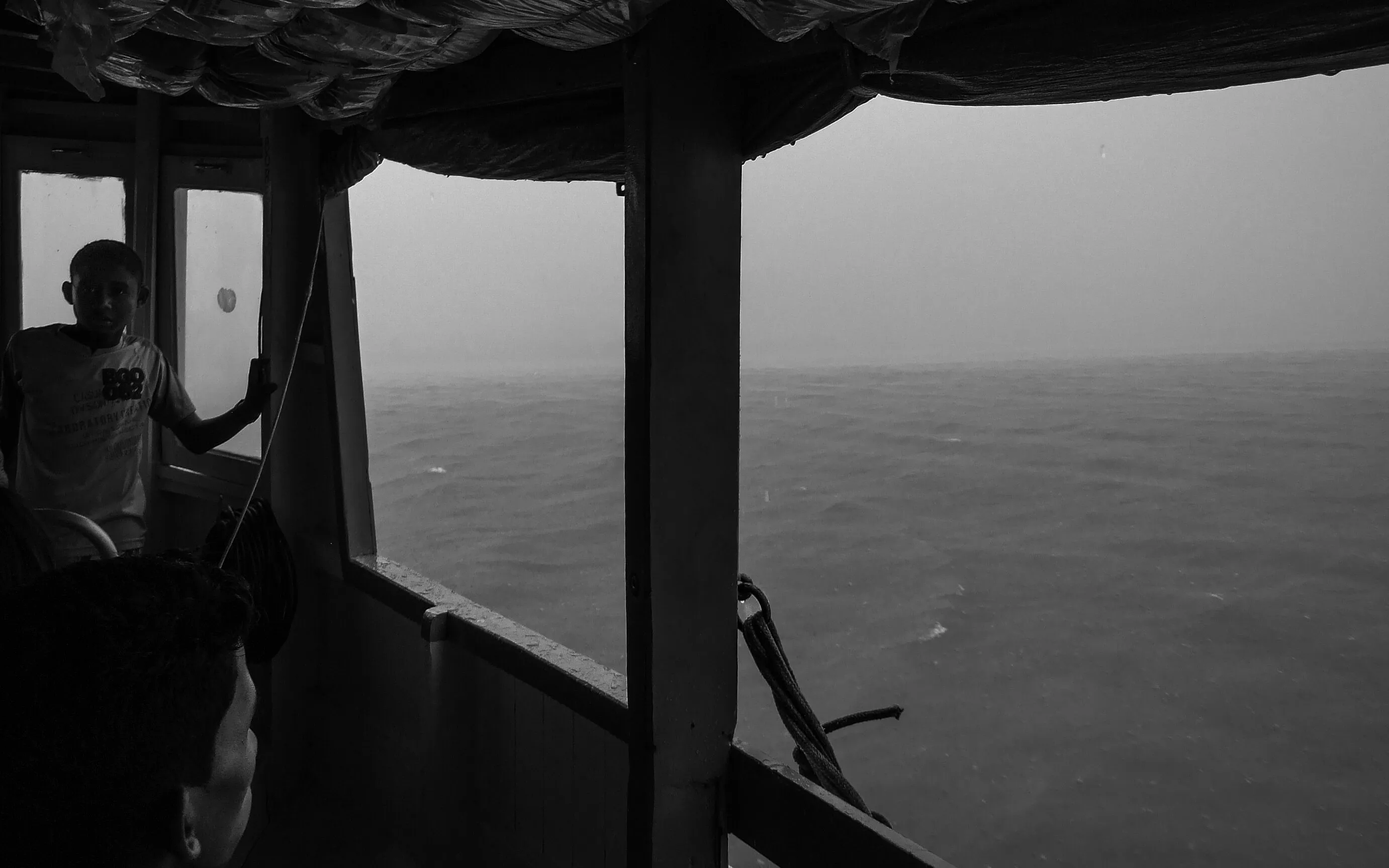 Boat in Amazon storm